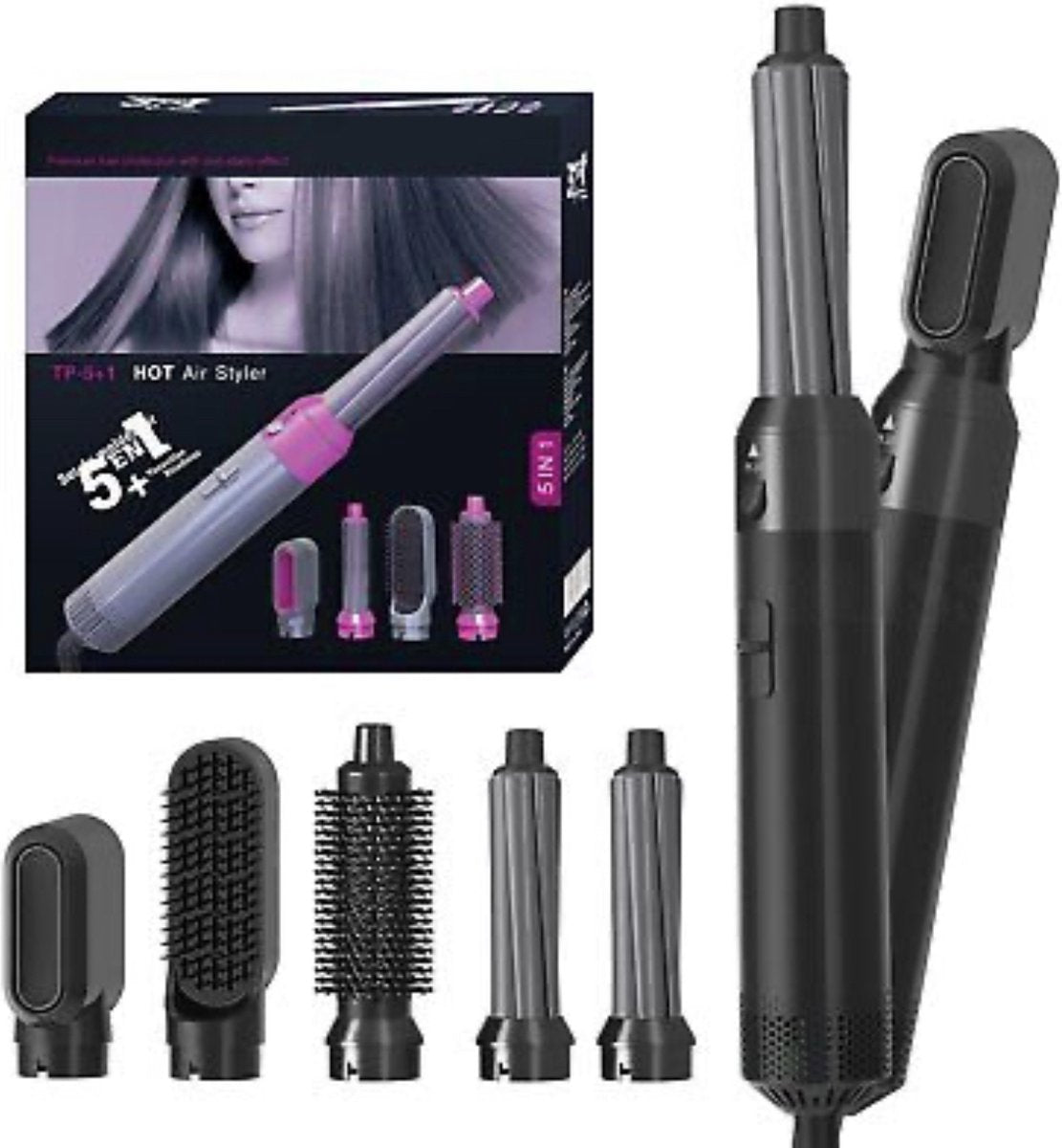 hairwrap - Krultang - 5 in 1 Multi Styler - Föhn V2 2022 editie - Föhborstels - Hetelucht Föhn - Airstyler - Föhborstel - Hetelucht Borstel - Krulborstel