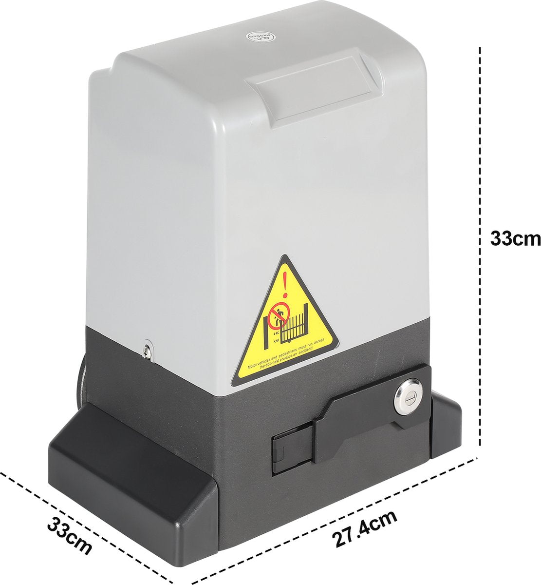 Schuifpoortopener 750W Poortautomatisering - Voor schuifpoorten tot 12 m en max. 1600kg 2 afstandsbedieningen 8 x tandheugels (elk 50 cm) 2x infraroodsensoren - Grijze aandrijving Met afstandsbediening + sleutel