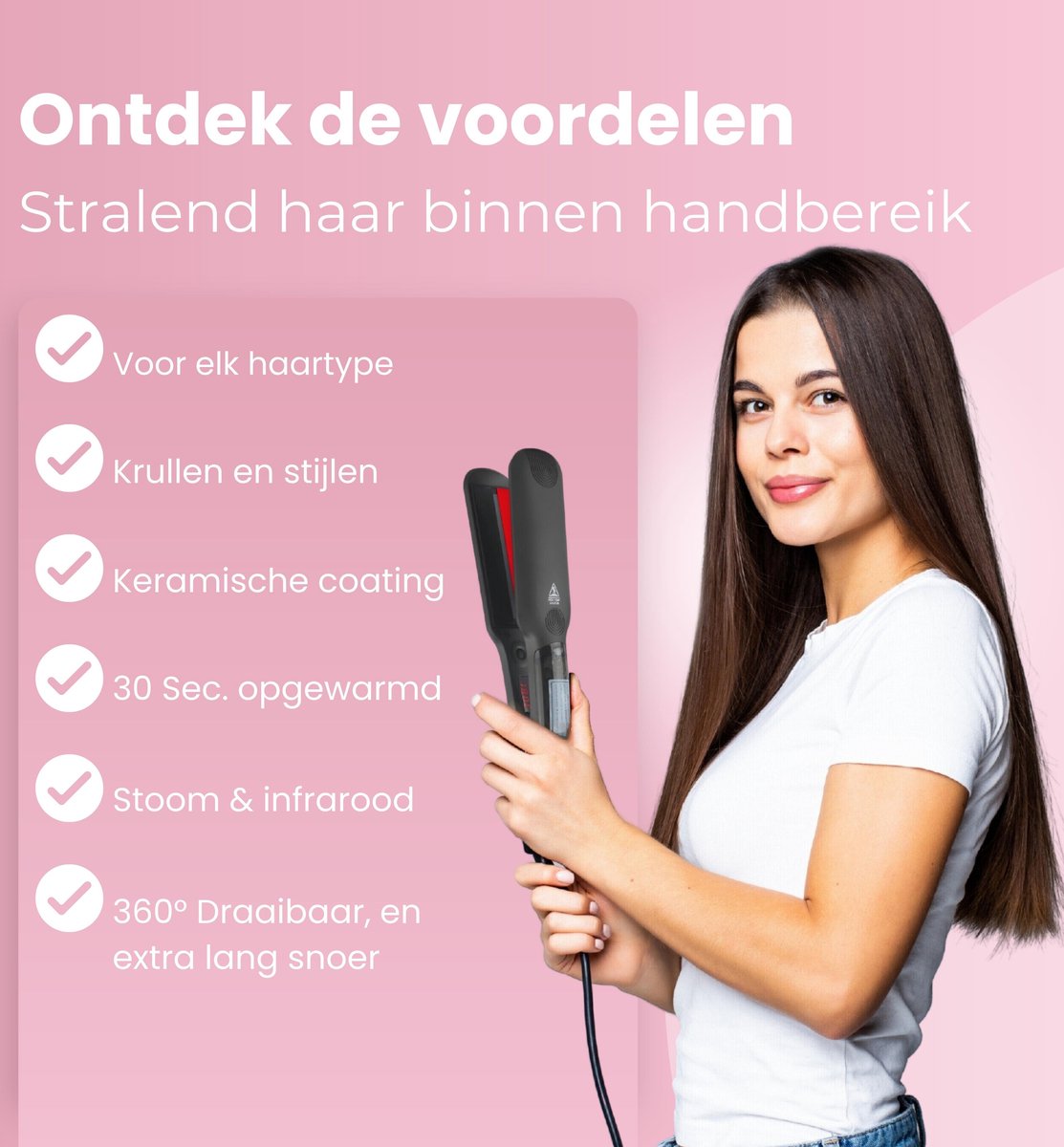 Steam Straightener - 4.0 - Steam Straightener Pod - Professional Hair Straightener - Curling Iron - Infrared Hair Straightener