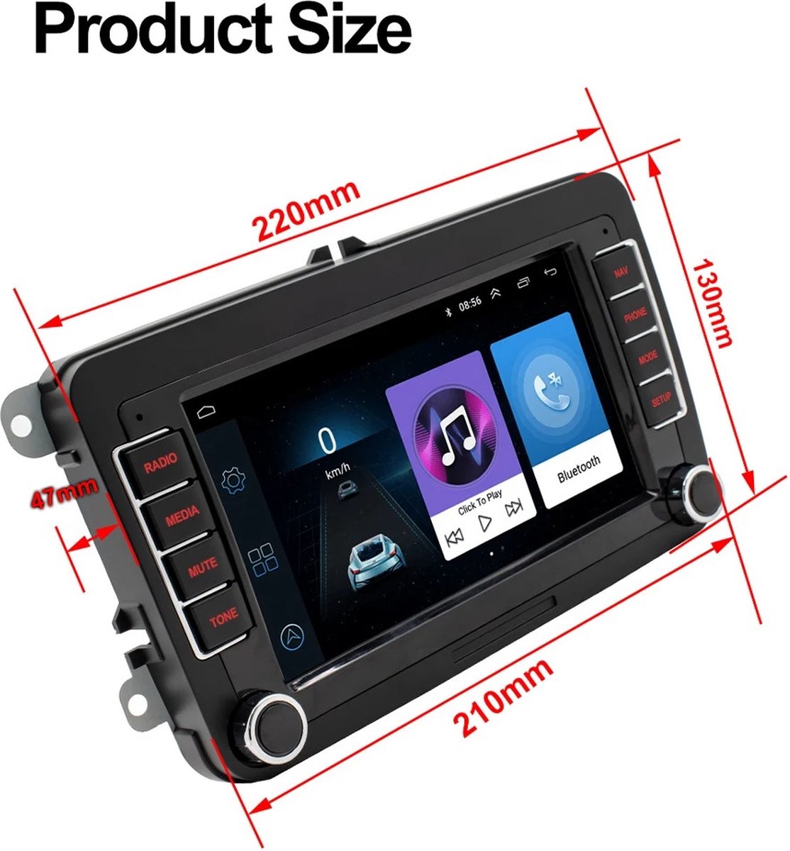 Autoradio - Android Carplay - Bluetooth Radio - Skoda Octavia Volkswagen Golf 5 6 Touran Passat Polo Jetta