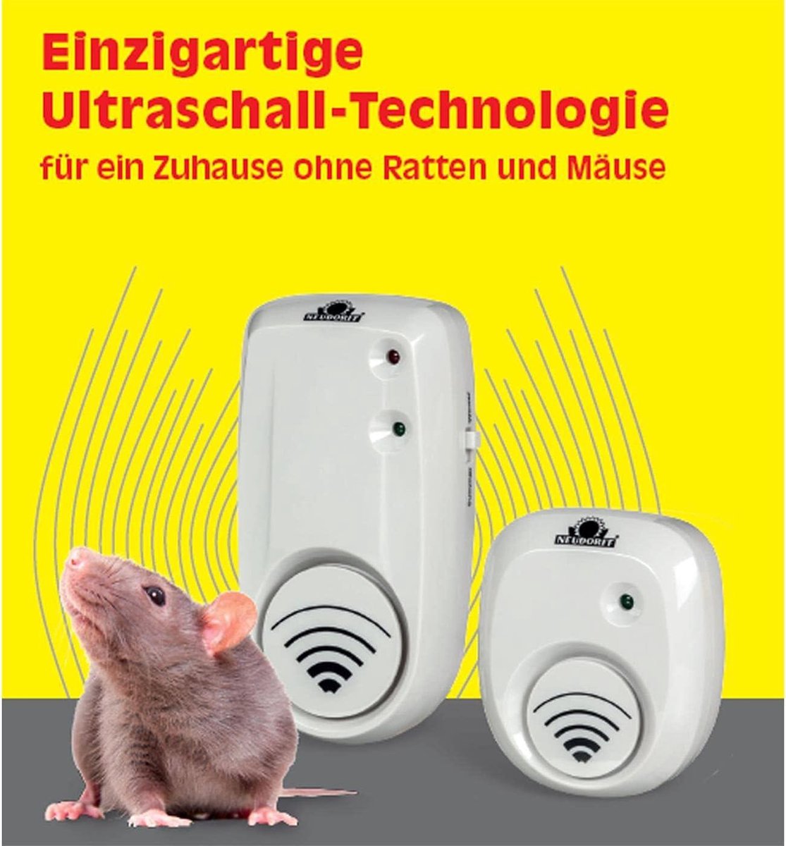 Ultrasound device 30 m² against rats and mice in white - Neudorff Sugan