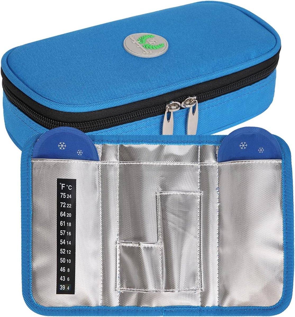 Insuline Cooler Reisetui Draagbare Diabetische Medicatie Insuline Penhouder Organisator Tas Medicijn Koeltas met 2 Ice Pack Gel (Blauw)