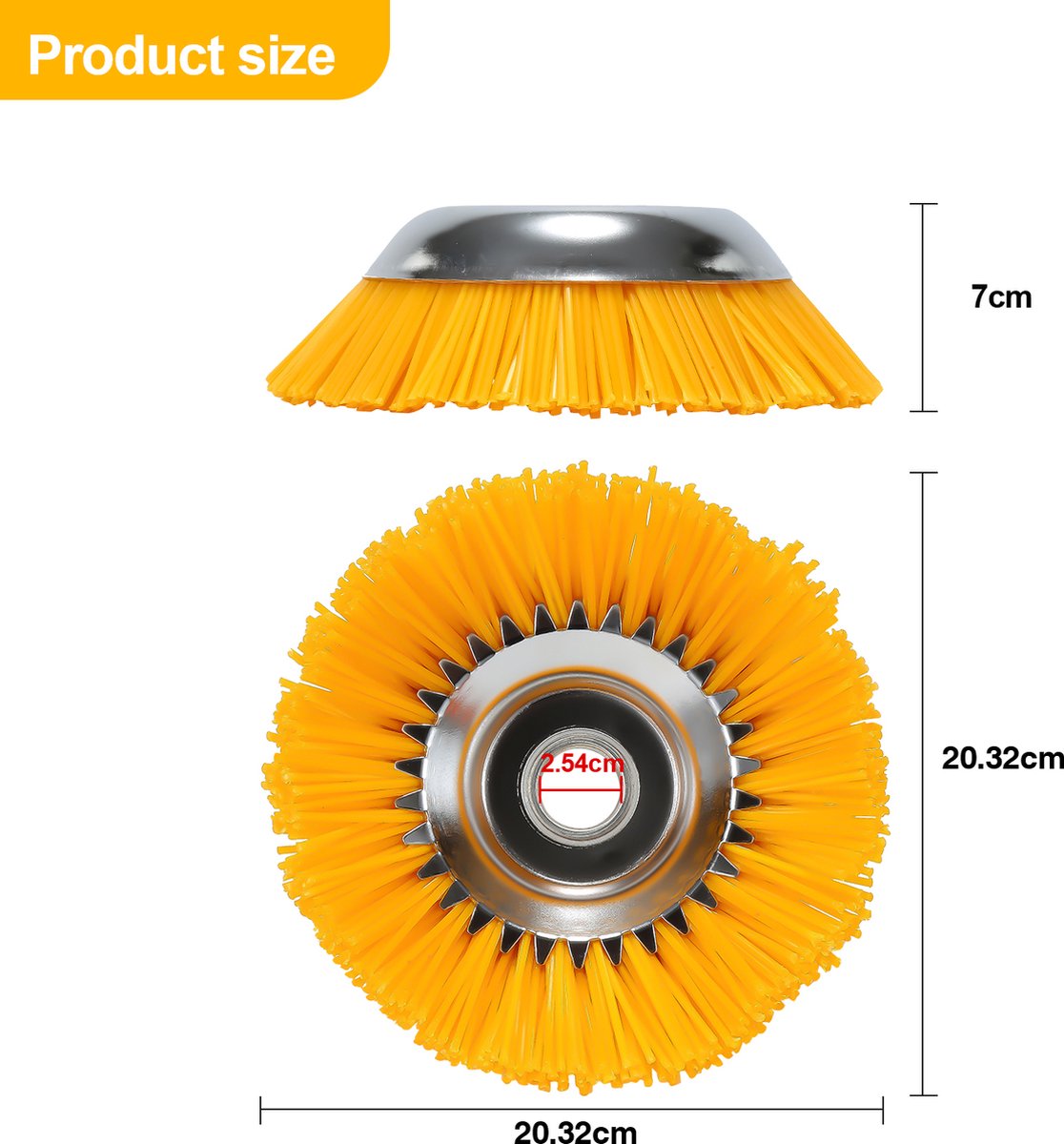 Onkruidborstel 2 stuks Nylon Borstelbevestiging 25,4x200 mm Nylon Borstel voor Stihl Bosmaaier