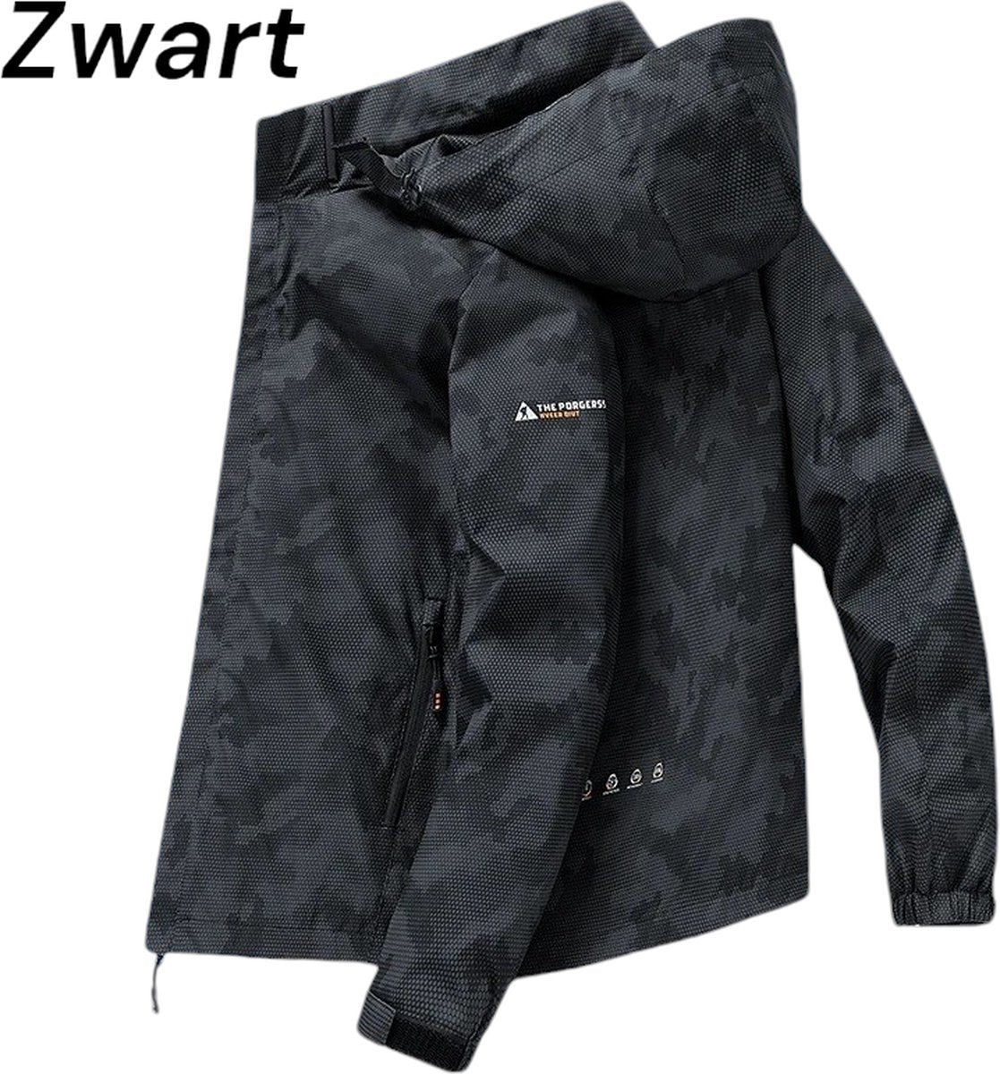 Aventury® Windjack - Windjack Heren - Regenjack - Regenjas Heren - Regenjas - Outdoorjassen - Maat L - Zwart
