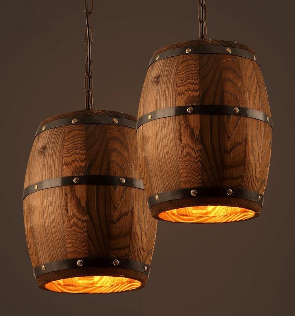 YWXLight Vintage vat kroonluchter creatieve houten wijnvat verlichting gepersonaliseerde Cafe Bar lamp