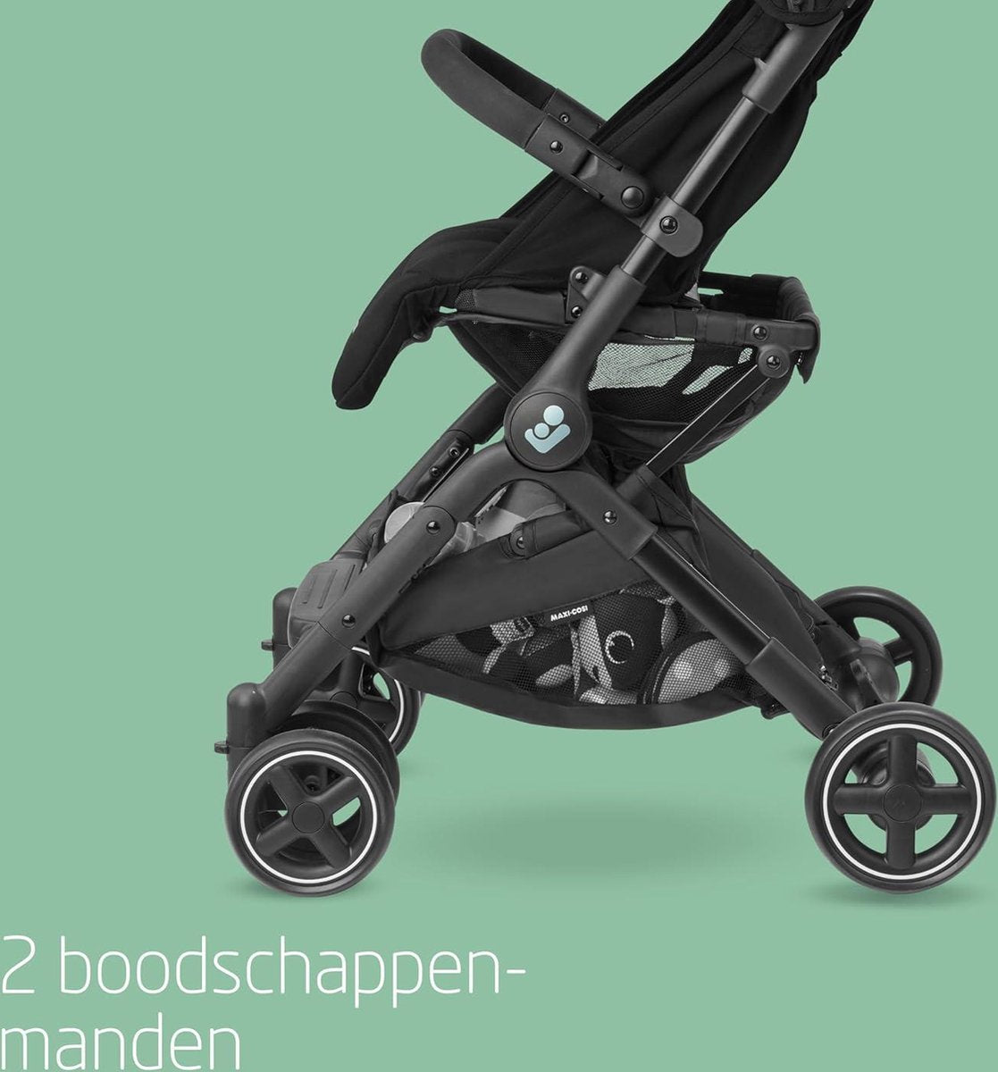 Lara² Kinderwagen 0-4 jaar 0-22 kg Baby Wandelwagen - Lichte & Compacte Kinderwagen - 3 Ligstanden Vlakke Ligstand - Automatisch Inklapbaar - Schouderriem - Essential Black - Comfortabele Kinderwagen Buggy inklapbaar vliegtuig