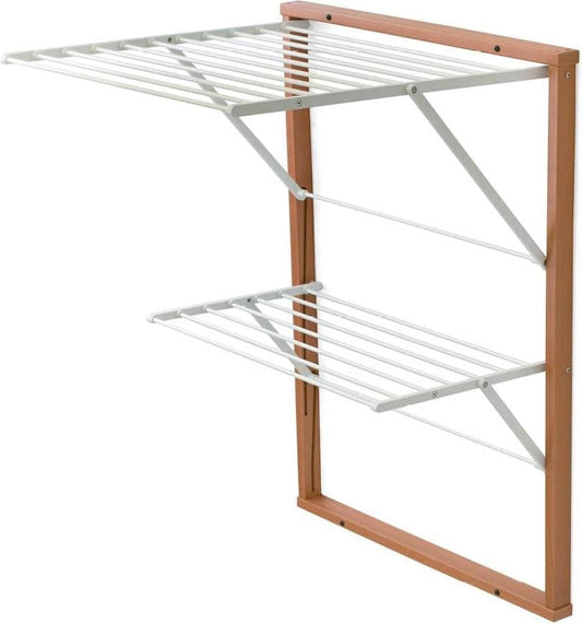 Droogrek KEVIN hout afsluitbaar - 11 m uittrekbaar - Finish Cherry Ar-It het hart van het hout - houten droogrek wanddroogrek