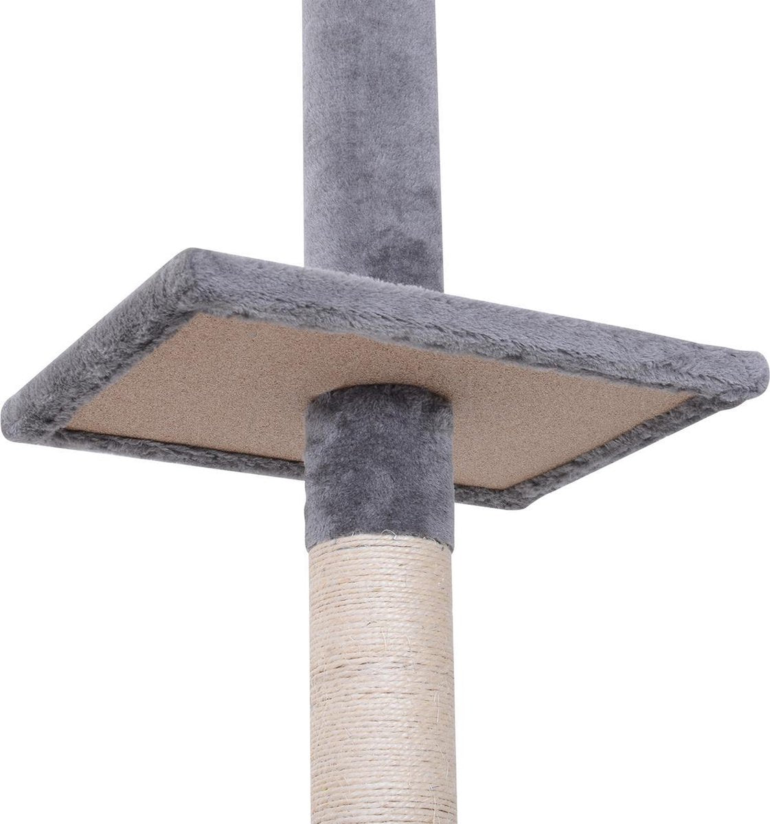 Krabpaal - In hoogte verstelbaar - Krabpaal voor Katten - Krabpaal - Kattenspeeltjes - Katten - Grijs - 40x30x (230–260) cm