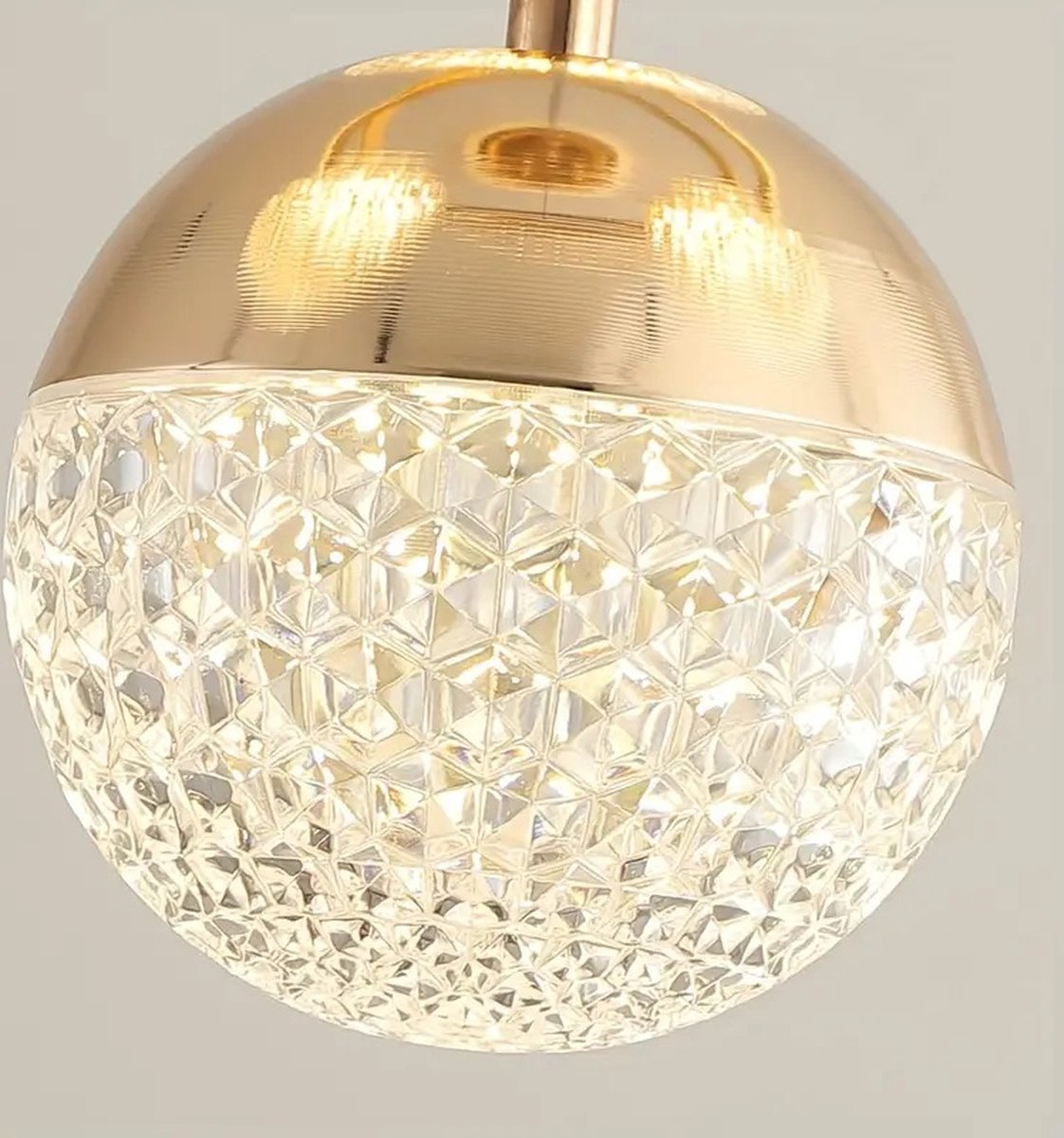 LuxiLamps - 4 Bollen Hanglamp - Kroonluchter Woonkamer - Goud - Moderne lamp - 40 cm - Hanglamp