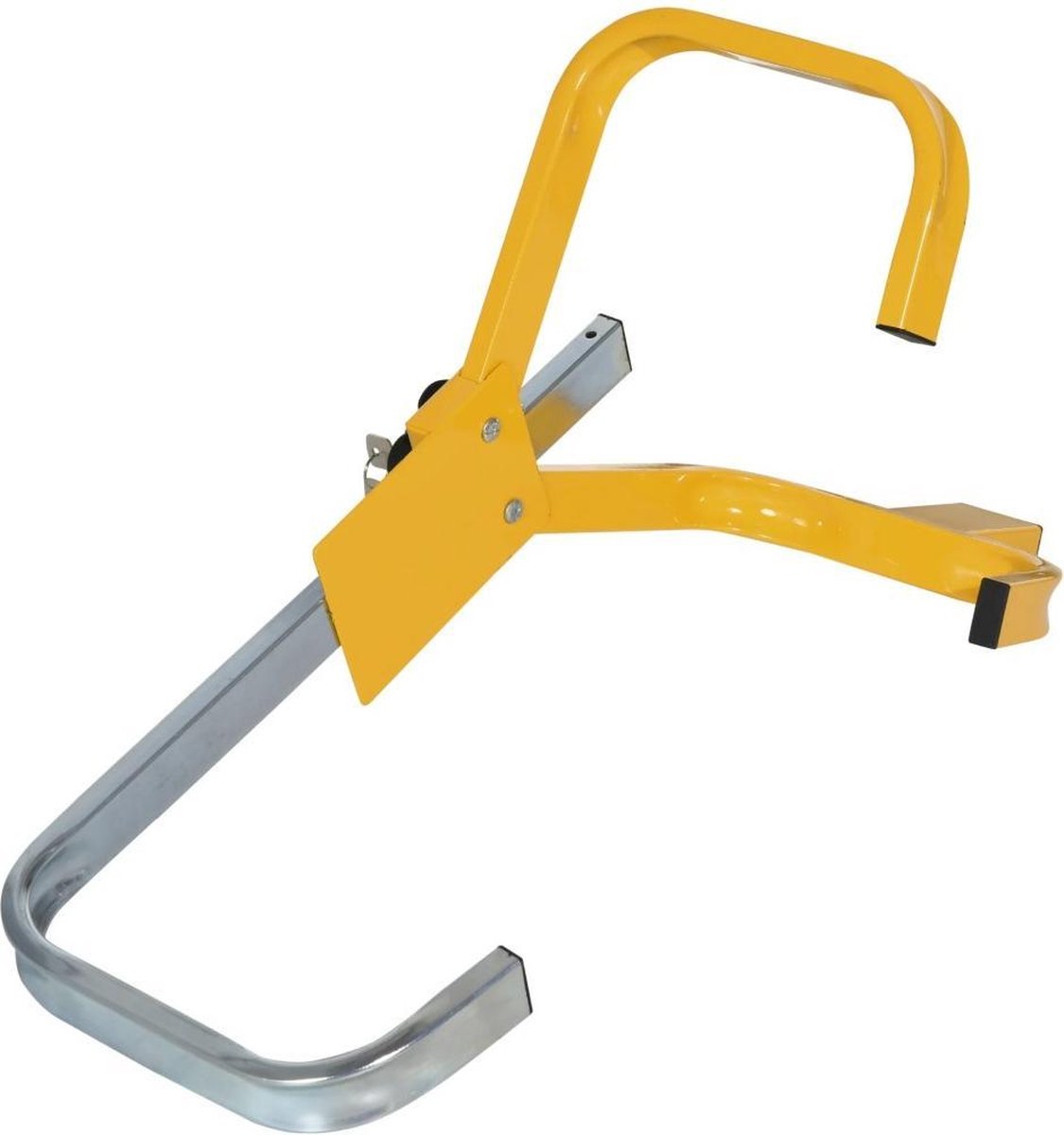 Universal Wheel Clamp with Lock - Anti-Theft Parking Clamp Security - Adjustable Wheel Lock for Car/Trailer/Caravan - With PP Sleeve Against Wheel Damage - Yellow