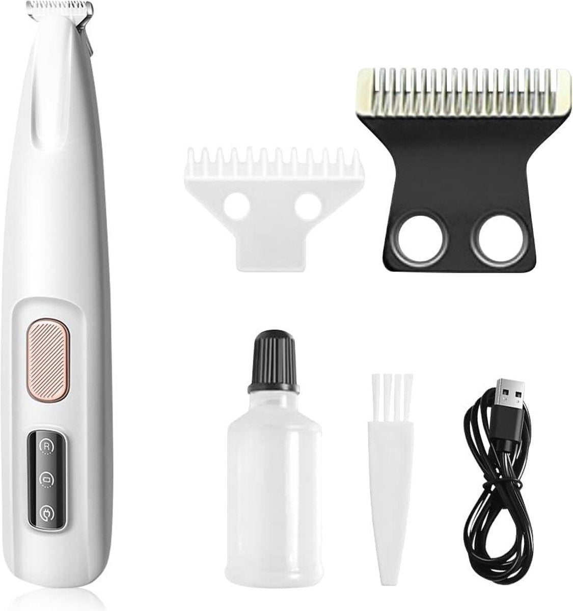 Professional dog and cat clipper - trimmer for paws, eyes, ears, face and rump with LED - USB rechargeable Dog clipper thick coat