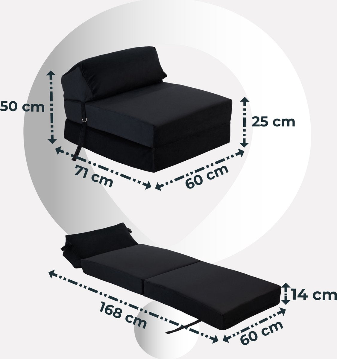 Fluwelen Vouwmatras - Fluweel Opklapbaar Matras - Logeermatras Opvouwbaar - Opvouwbare Matras - Inklapbaar Logeerbed - Zetelbed - Opvouwbaar Matras