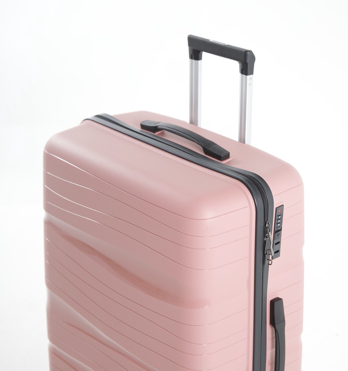 Berlin - Lichtgewicht reiskoffer - 24 inch - 65L - Compact Formaat M - 67x42x27 cm - Met ingebouwd TSA-slot - Roze