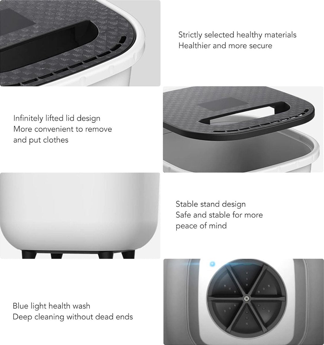 Elysium - Kleine Wasmachine - Draagbare Wasmachine - Mini Wasmachine Met Centrifuge - Mini wasmachine