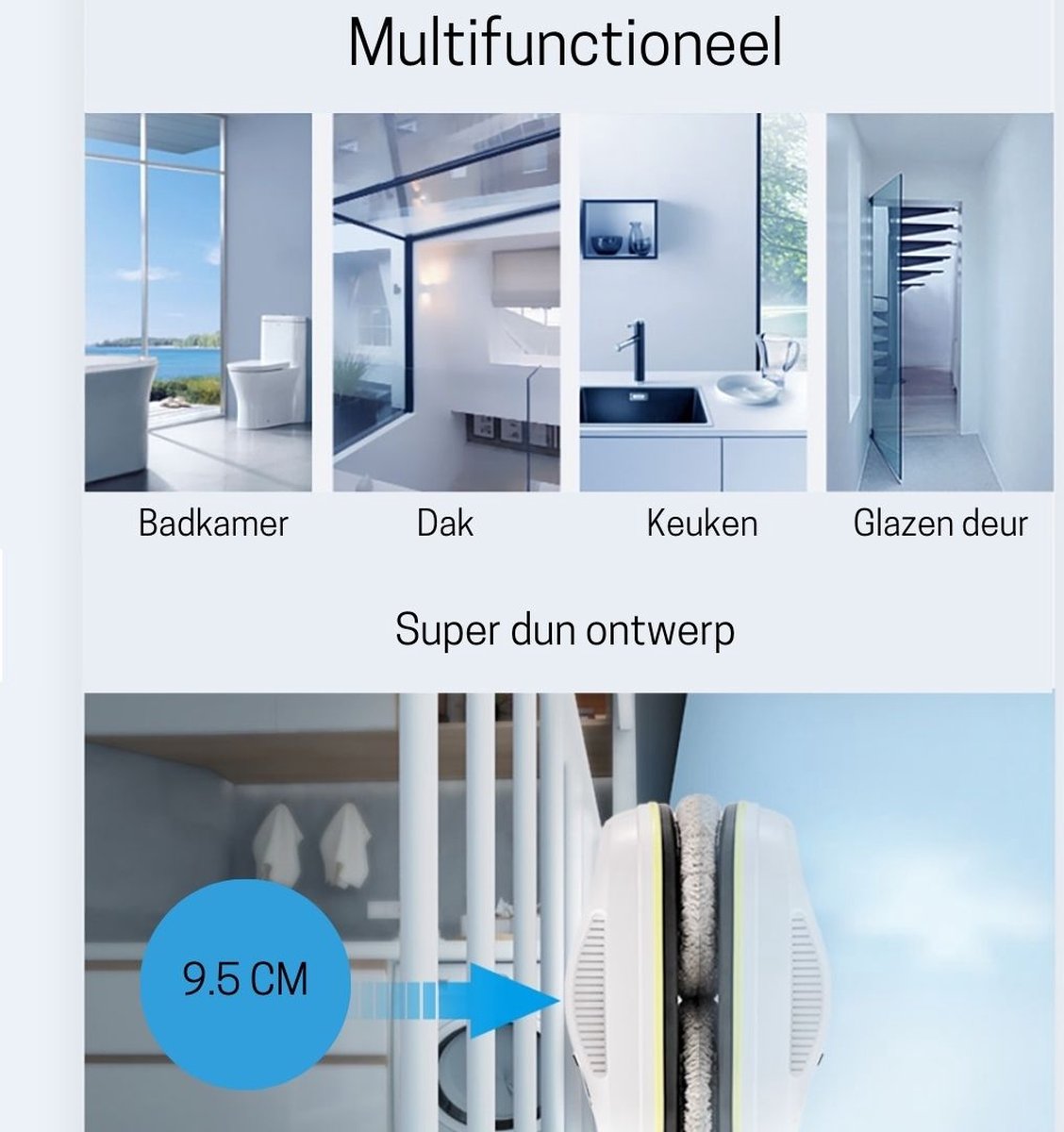 Robot Ramenwasser - Robot Ruitenreiniger Met Afstandsbediening - Ramenwisser Met Sprayfunctie - Wit