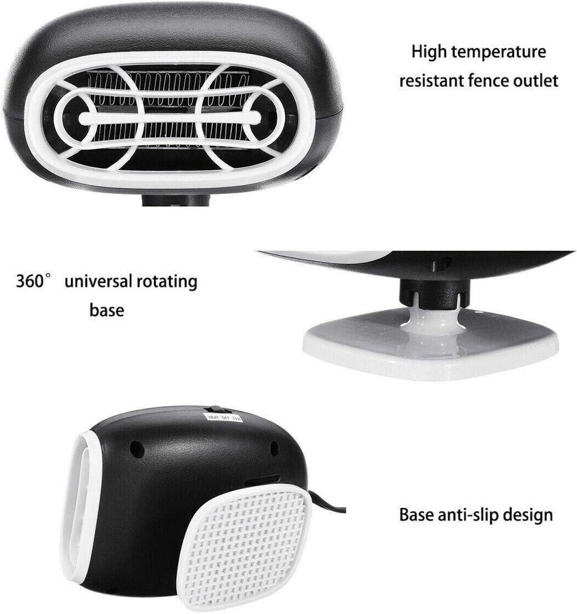Draagbare Autoverwarming - Koelventilator 2-in-1 12V 150W Snelle Verwarming Luchtzuivering Autokachel 12 volt verwarming