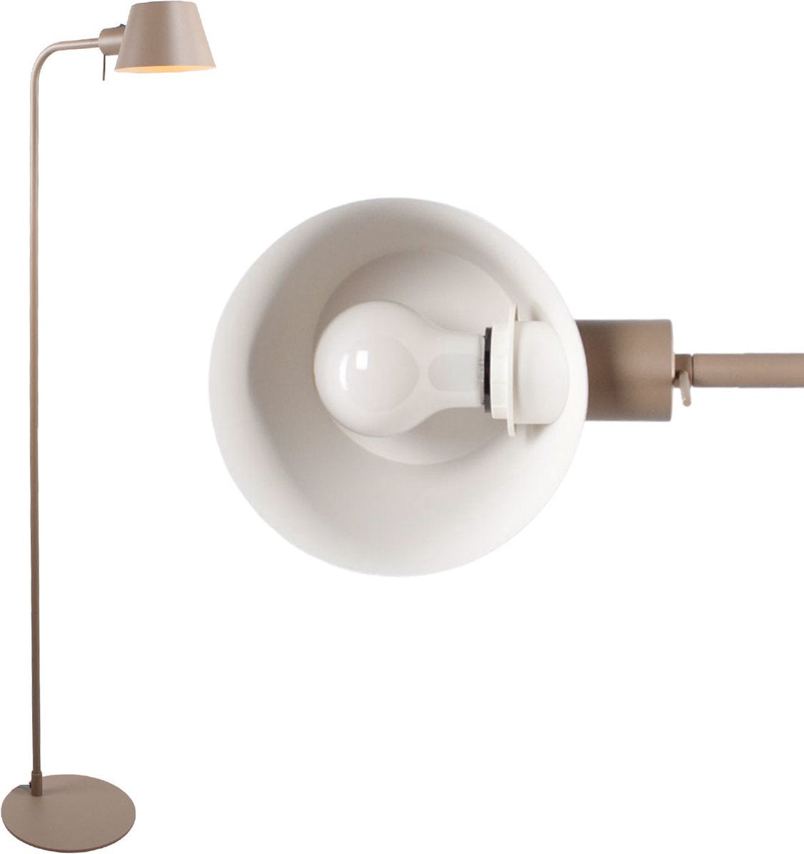 Minimalist adjustable reading lamp | 1 light | sand / beige color | metal | 140 cm high | dining room / living room | floor lamp | standard lamp | modern / Scandinavian | practical design