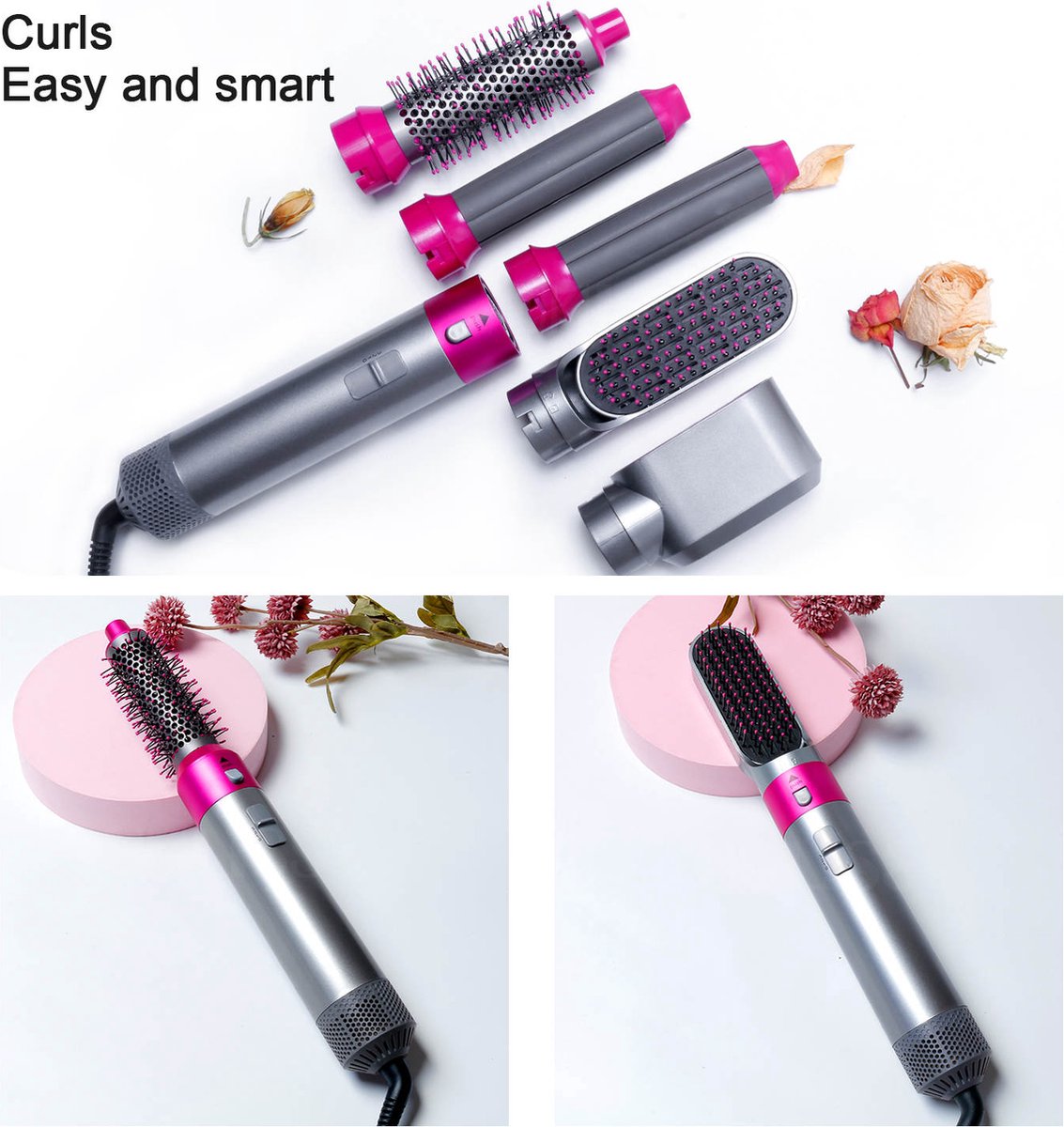 Kwaliteit Toppers® Airstyler Krultang 5-in-1 Multistyler Föhn - Föhnborstel - Hairwrap - TikTok - Special 2023 Edition