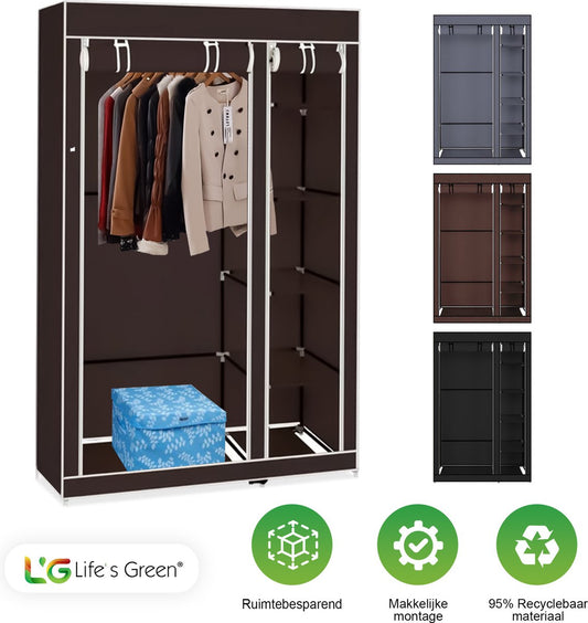 Life's Green® Kledingkast - Opbergkast - Campingkast - Stoffen kledingkast