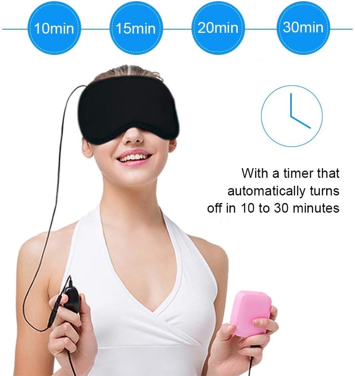 Heated Eye Mask - 4 Modes - Black - Electric Eye Mask - Eye Mask - Eye Mask for Puffiness - Sleep Mask - Dry Eyes