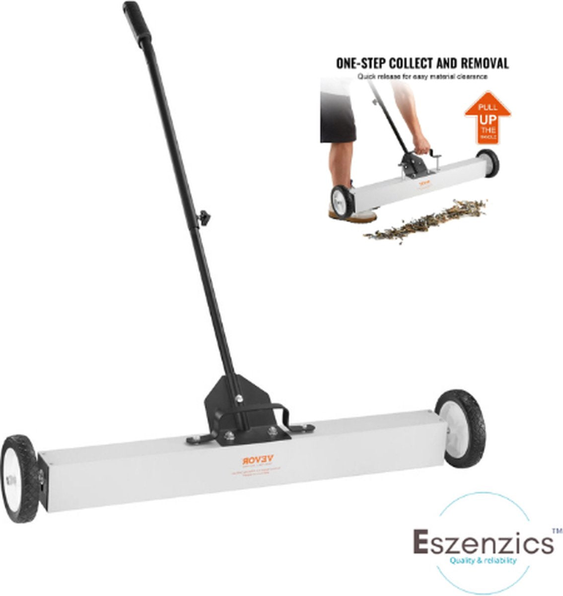 Eszenzics™ Magnetische Veegmachine Pro5 - Industriële Professionele Magneetbezem - Extra Sterk - 75cm breed - Bezem t.b.v. metalen - Voor Binnen en Buiten