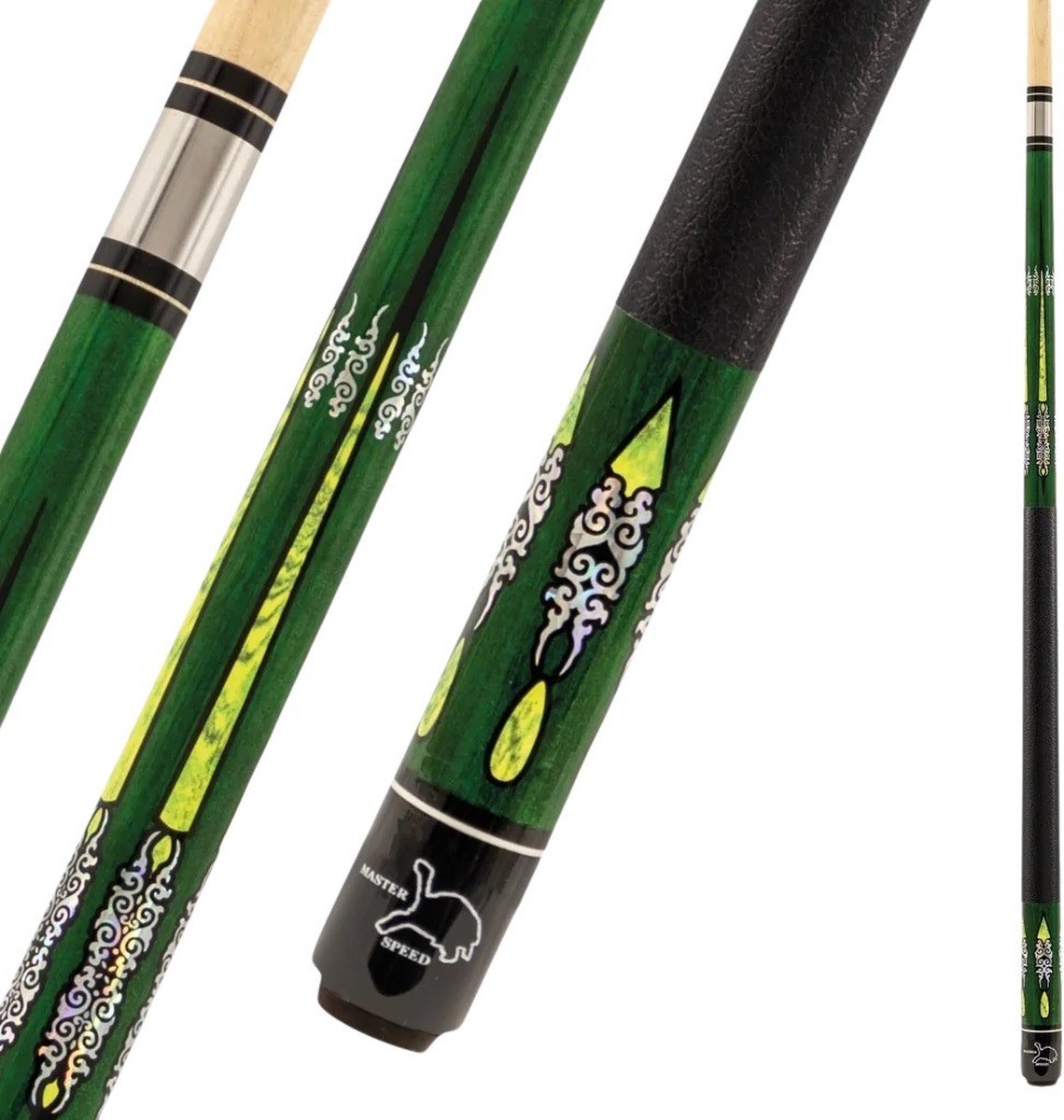 Pegasi Poolkeu 2-delig Premium 146cm - 13mm lijmpommerans - Biljartkeu - Keu Groen