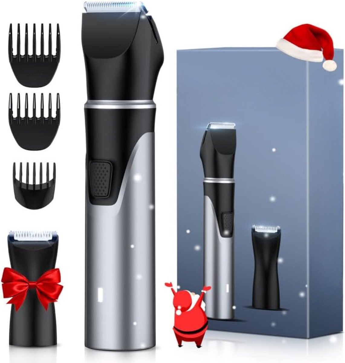 Body Groomer - Verwisselbare opzetstukken, USB-oplaadbaar, Waterdicht - Nat/Droog - Zilver
