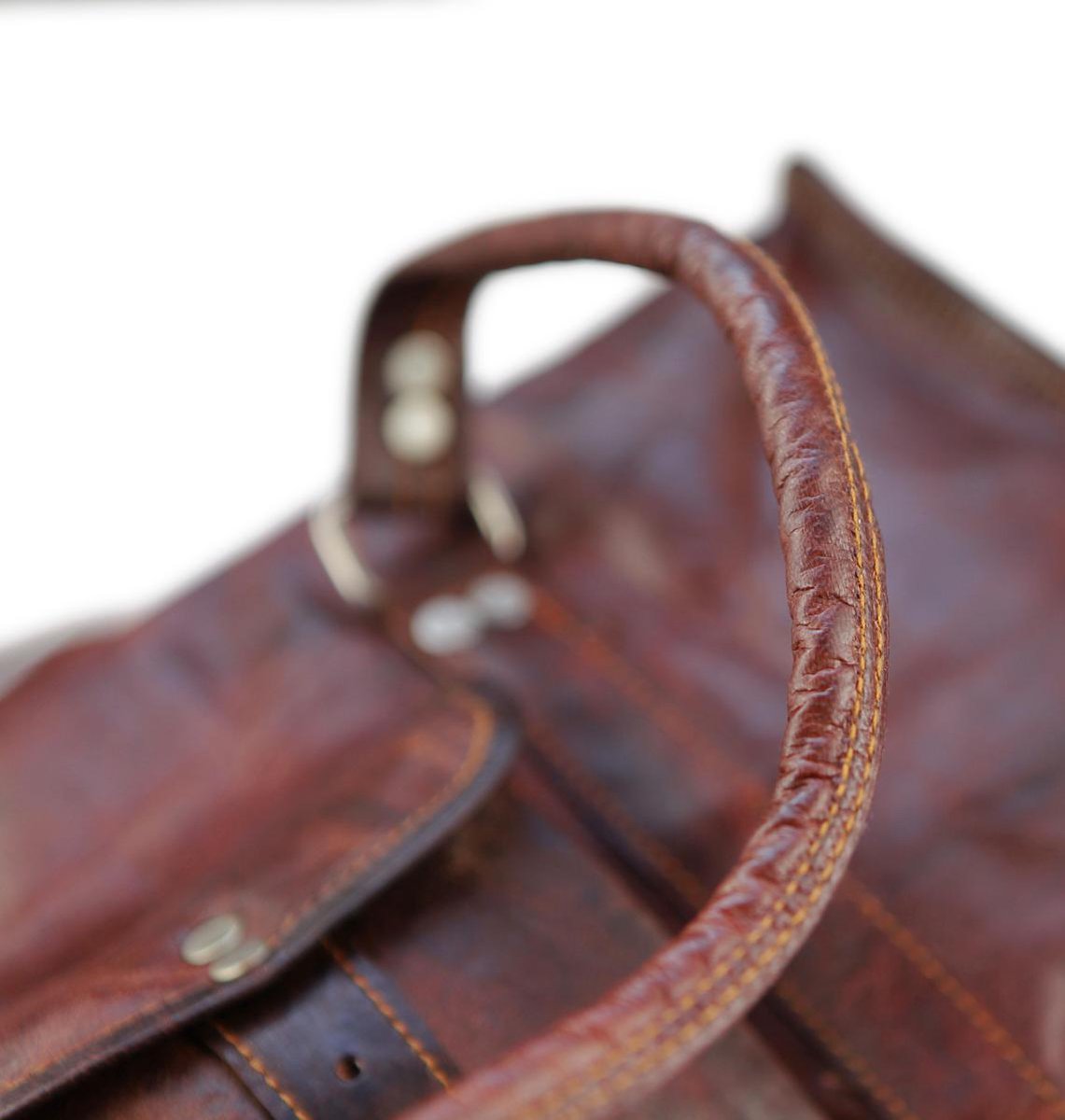 Travel bag made of REAL LEATHER - Sports bag - Weekend bag MALAGA Real Leather - Cognac Brown -HANDMADE VINTAGE STYLE Duffle bag