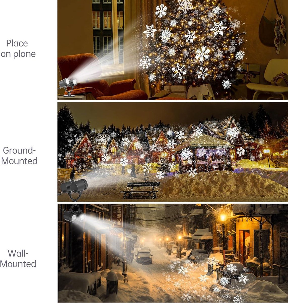 Kerstdecoratie buiten Sneeuwvlok Projectorlampen Buiten Led Sneeuwval Projectielampen Waterdicht voor Kerstdecoraties - LL-049-03