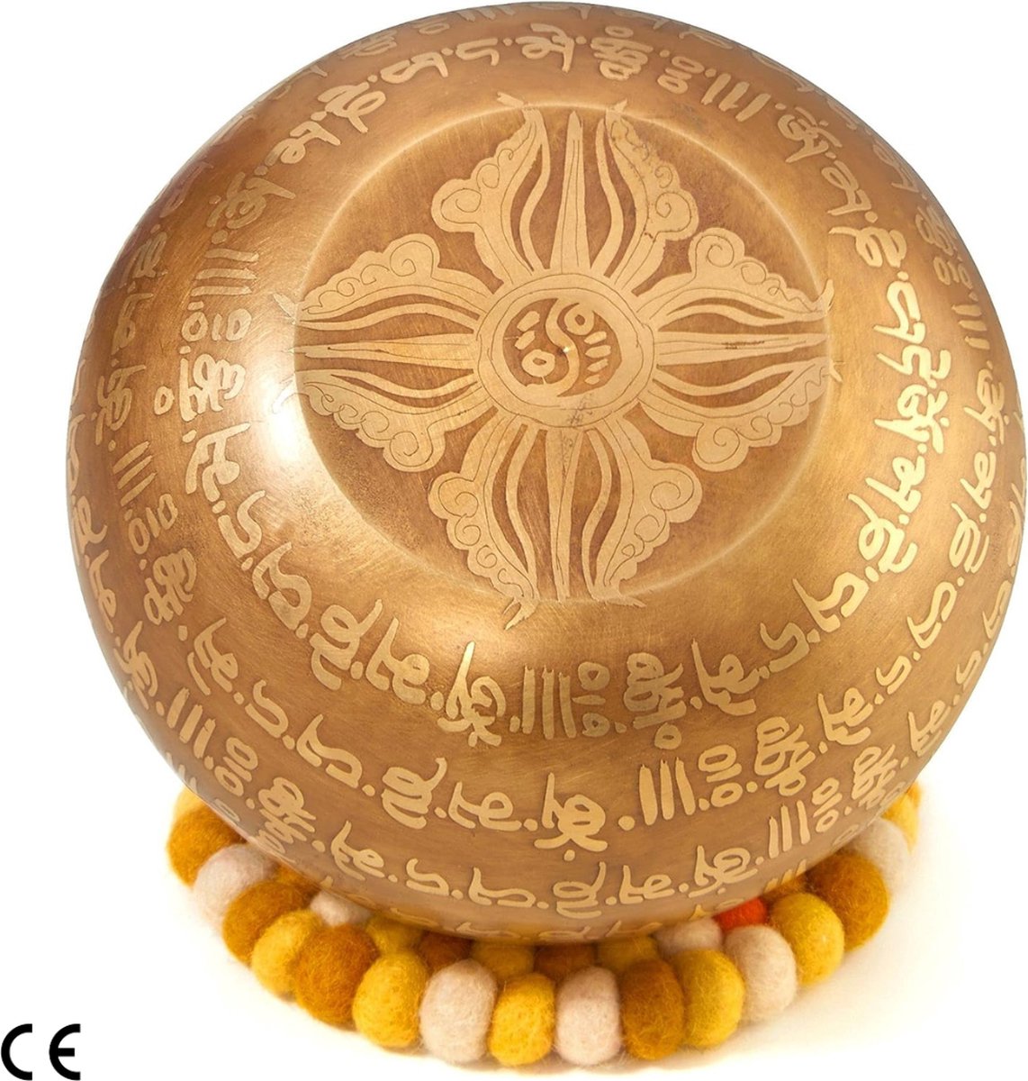 Tibetan Singing Bowl - XXL 850g - 16cm. Large Tibetan Set with Mallet and Singing Bowl Cushion in Lokta Paper Gift Box - Singing Bowl from Tibet. Gift - Sinterklaas - Christmas