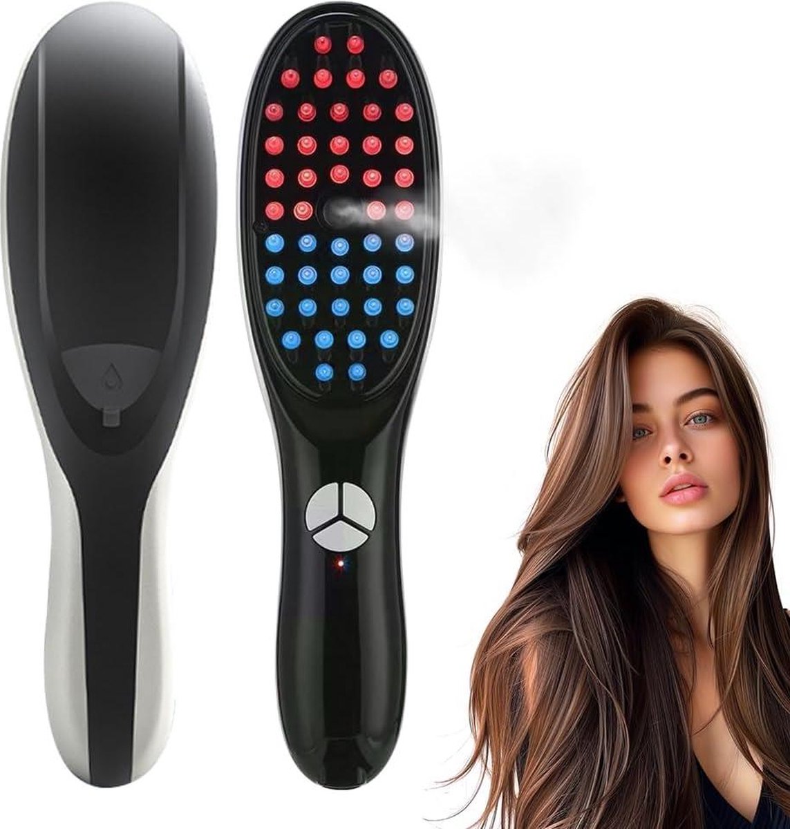 Scalp Massager Therabrush 2-in-1 Electric Massage Brush - Spray Massage Comb with Red and Blue Light