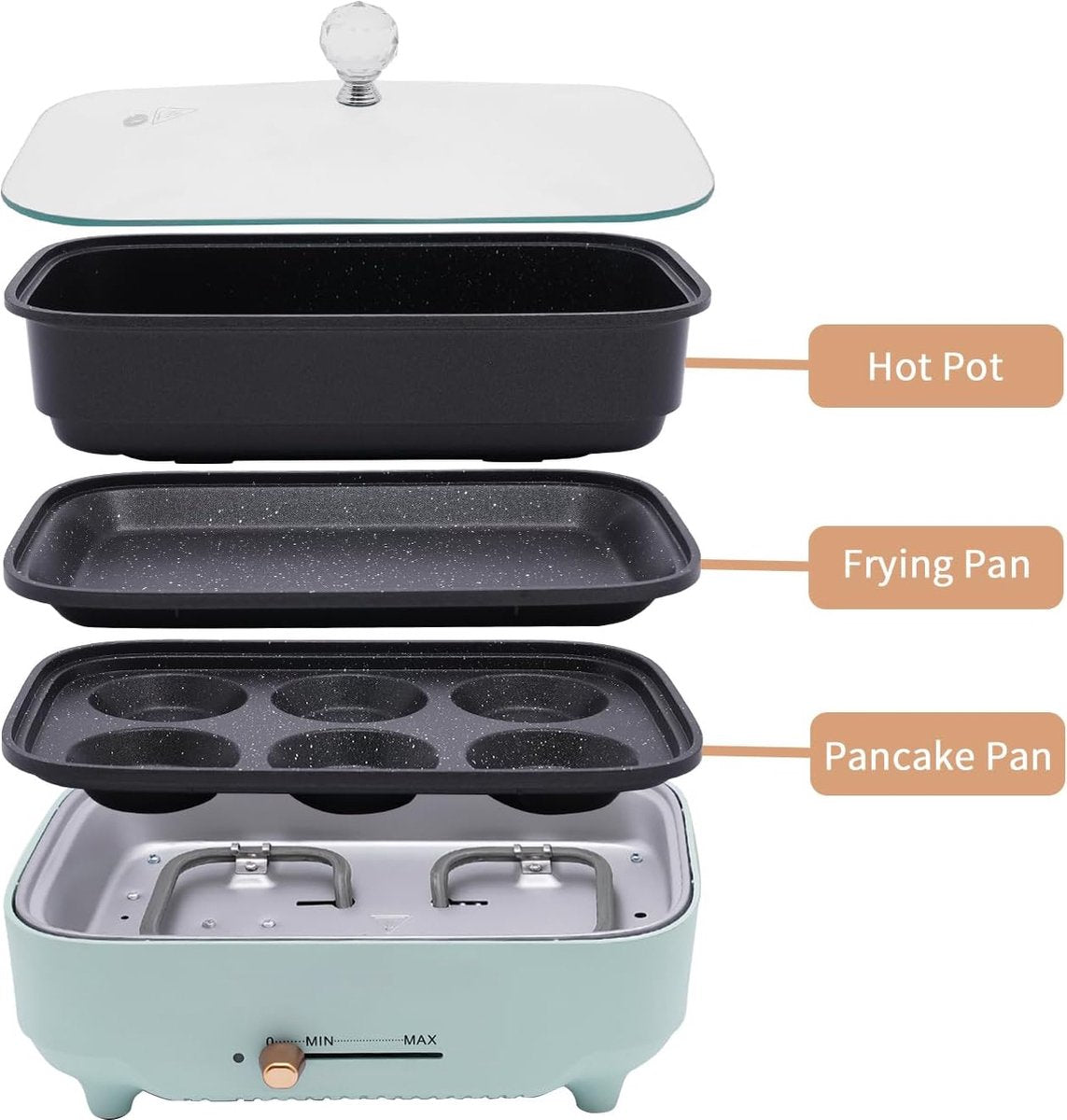 Equivera Hot Pot - Fondueset - Elektrische Fonduepan - Oosterse Fondue - Grill - Meerdere Personen