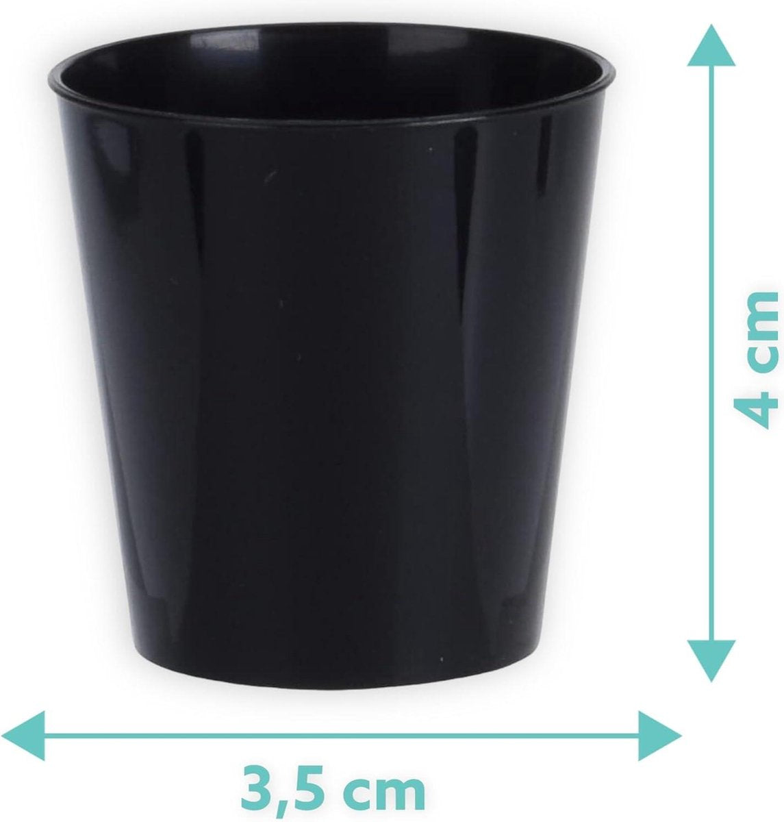 Robuuste plastic shotglaasjes voor Jello Shots en desserts - Feest Bruiloft Verjaardag - Vaatwasmachinebestendig Herbruikbaar - 29 ml (zwart 160 stuks)