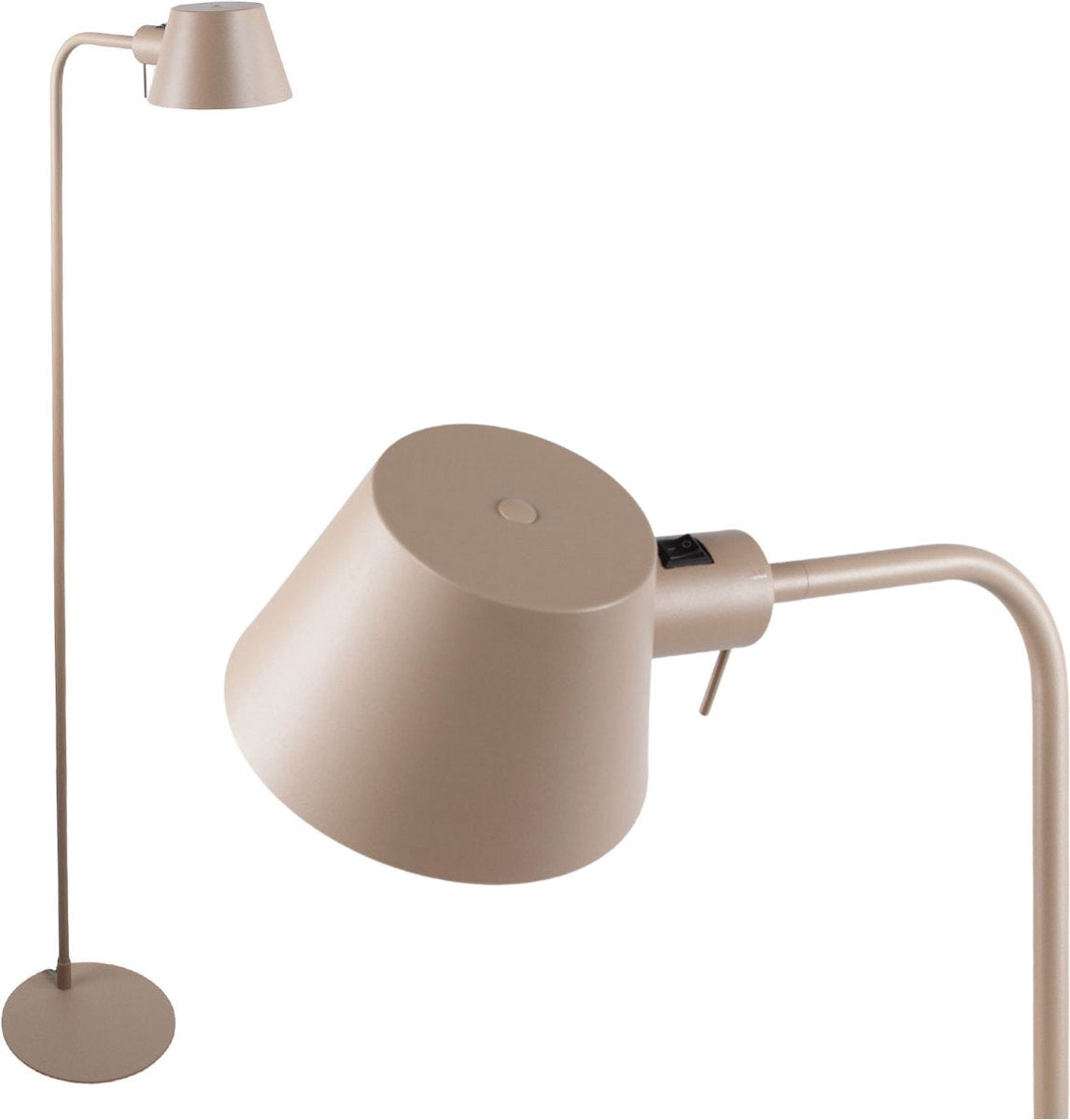 Minimalist adjustable reading lamp | 1 light | sand / beige color | metal | 140 cm high | dining room / living room | floor lamp | standard lamp | modern / Scandinavian | practical design
