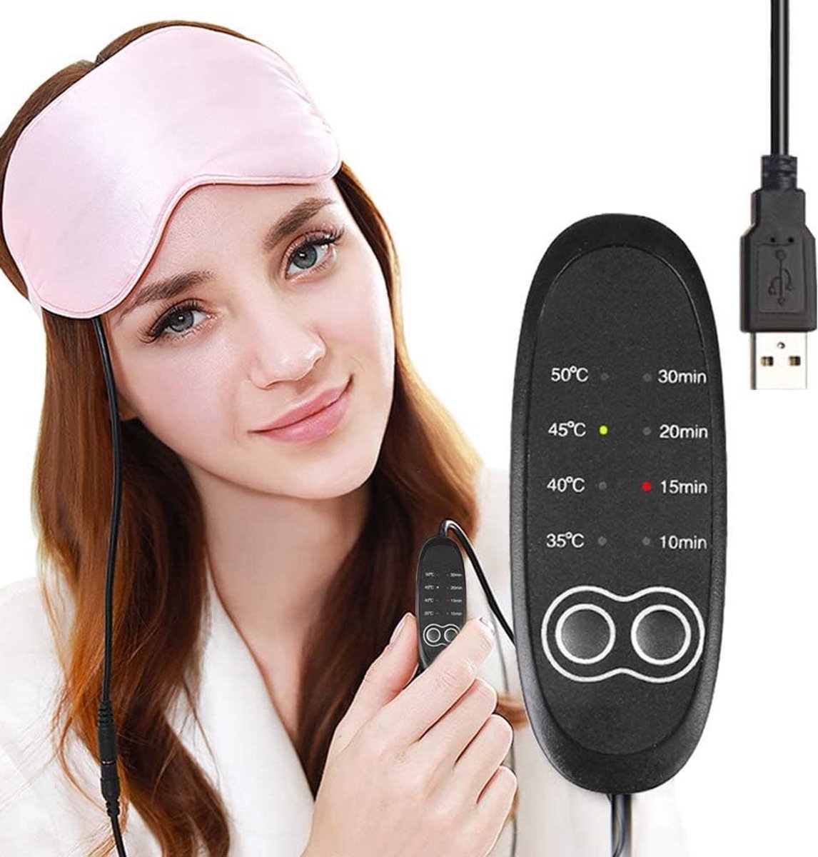 Equivera Heated Eye Mask - 4 Modes - Pink - Electric Eye Mask - Eye Mask - Eye Mask Puffiness - Sleep Mask - Dry Eyes
