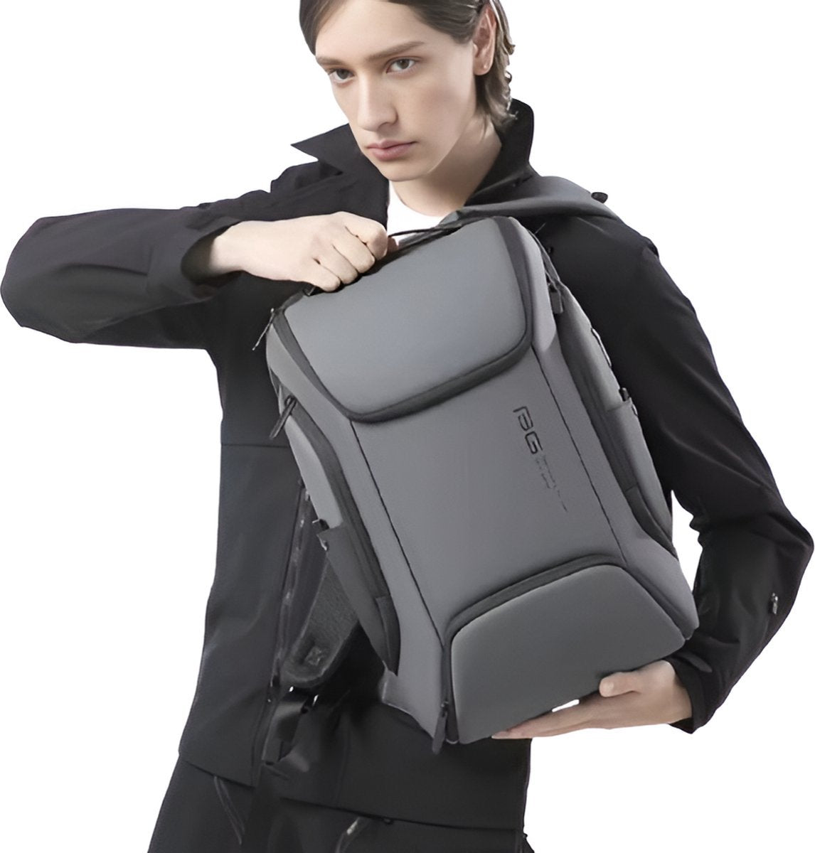 E-Shop4u - USB Laptoprugzak - Incl. JuiceBoxx® Powerbank - Anti-diefstal TSA-slot - Waterdicht - Grote Capaciteit - Grijs - USB Oplaadfunctie