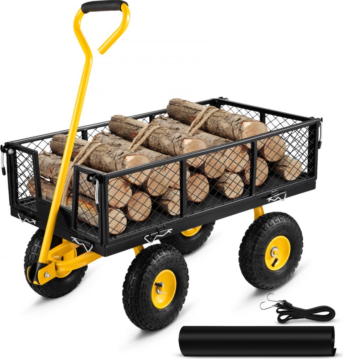 Opvouwbare Wagen Tuintrolley Transportwagen Strandkar Handkar 408 kg Apparatuurwagen Tuinwagen Apparatuurwagen Handwagen 96x51x22 cm