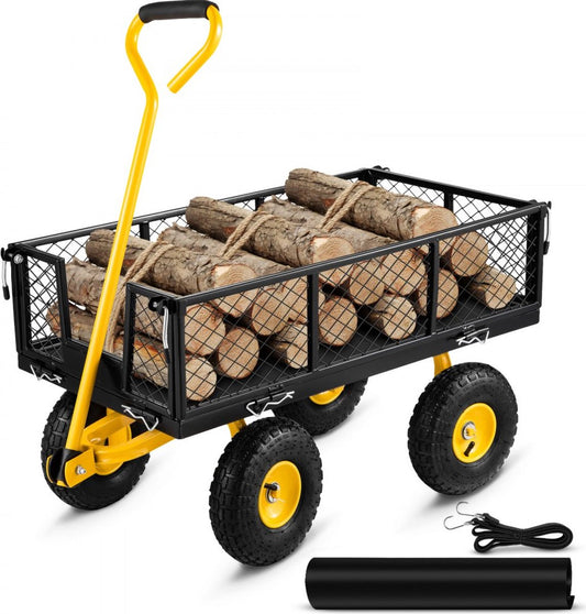 Opvouwbare Wagen Tuintrolley Transportwagen Strandkar Handkar 408 kg Apparatuurwagen Tuinwagen Apparatuurwagen Handwagen 96x51x22 cm