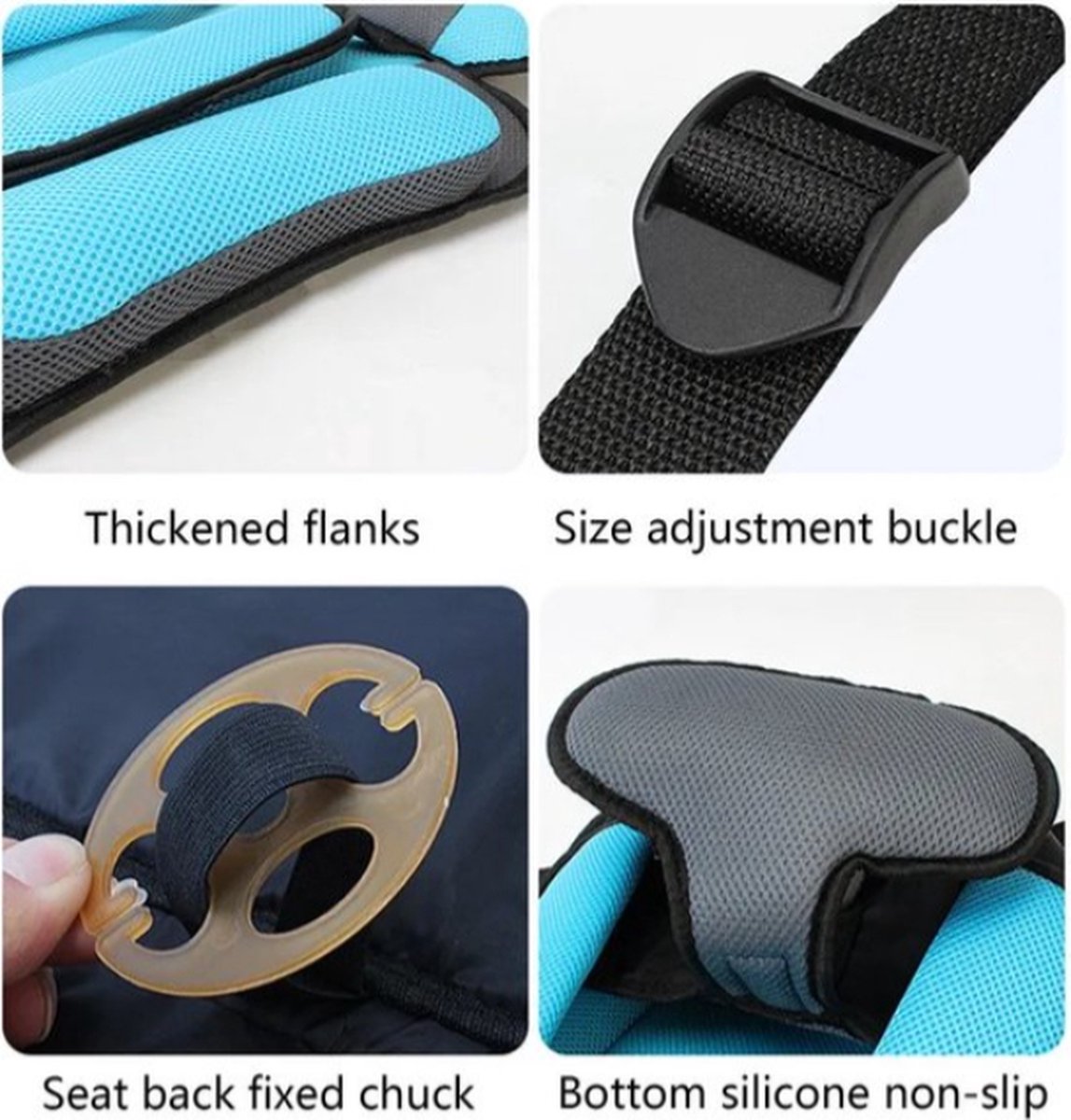 Car Seat for 3 to 6 Years – Breathable and Adjustable Safety Seat with Seat Cushion and Portable Seat Mat – Suitable for Babies and Toddlers – 56x24x36 cm