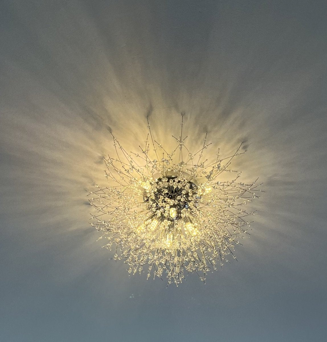 Luxe Kristallen Plafondlamp - Paardenbloem Kroonluchter - Kristallen LED Lamp - Goud - 60 cm - Moderne lamp - Plafondlamp - Plafonnière