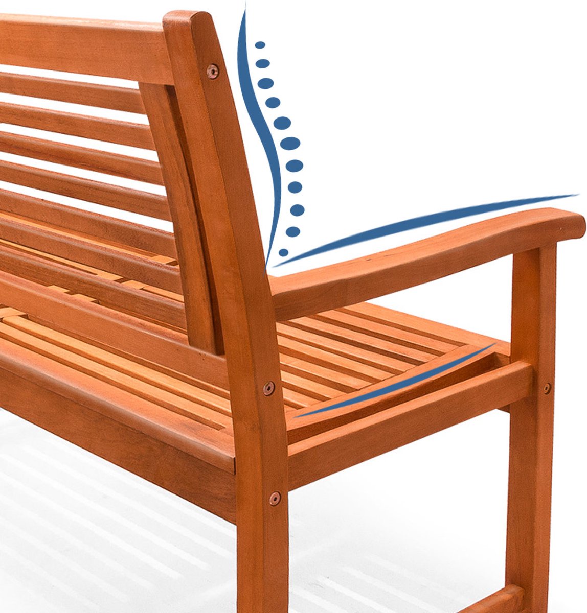 Casaria Tuinbank - Eucalyptushout 120x60x90cm - FSC®-gecertificeerd