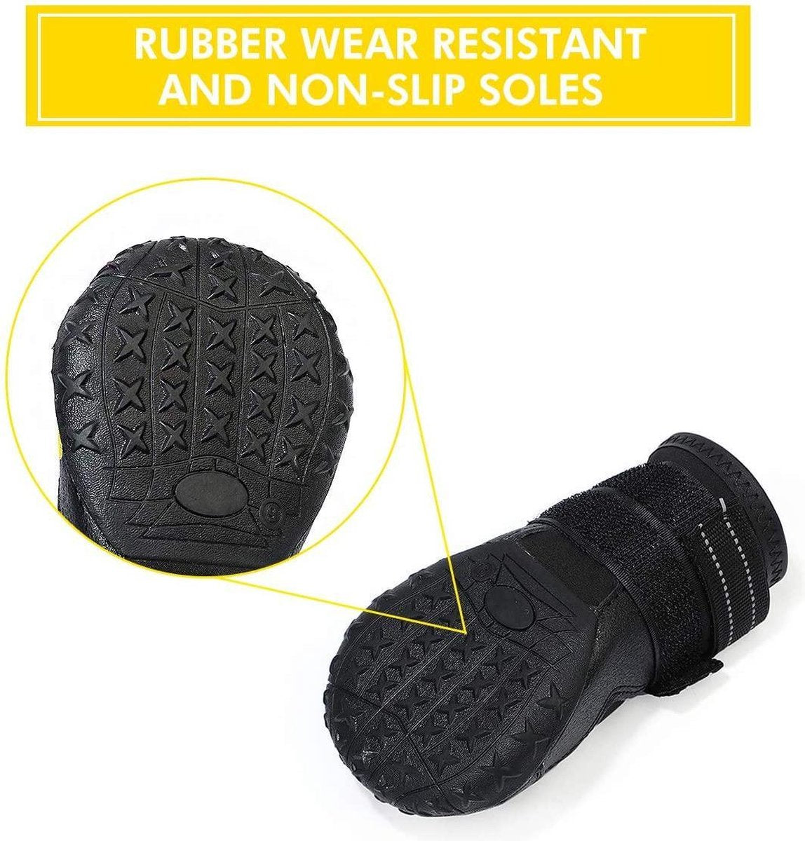 Dog Boots - Paw Protection - Anti-slip and Water Resistant - Size #2/XS - 4 pcs - Black/Flowers