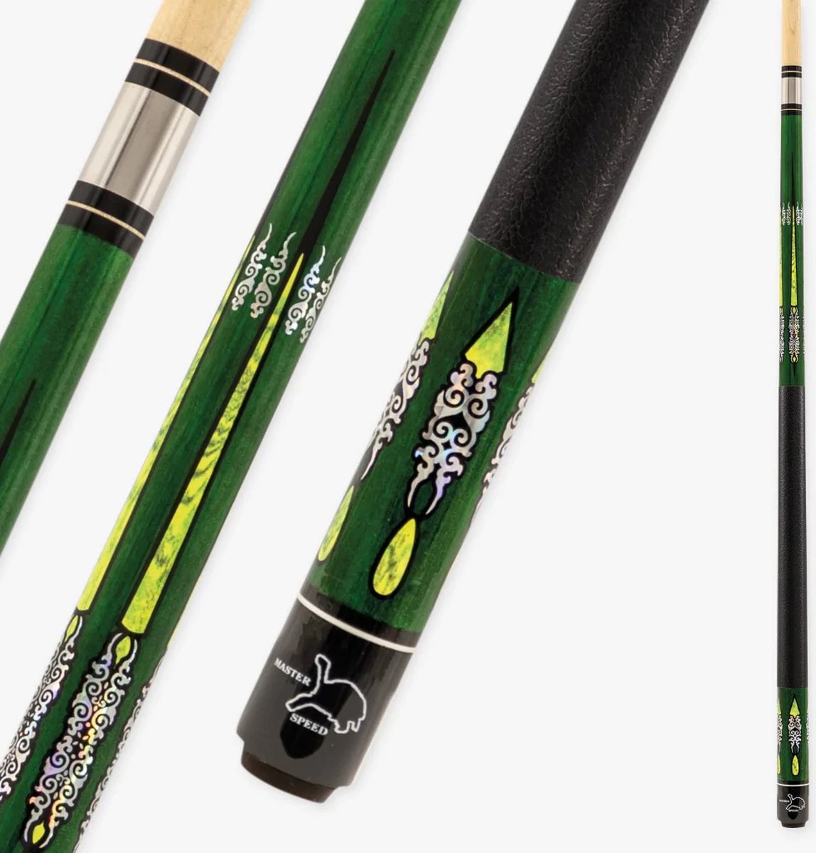 Pegasi Poolkeu 2-delig Premium 146cm - 13mm lijmpommerans - Biljartkeu - Keu Groen