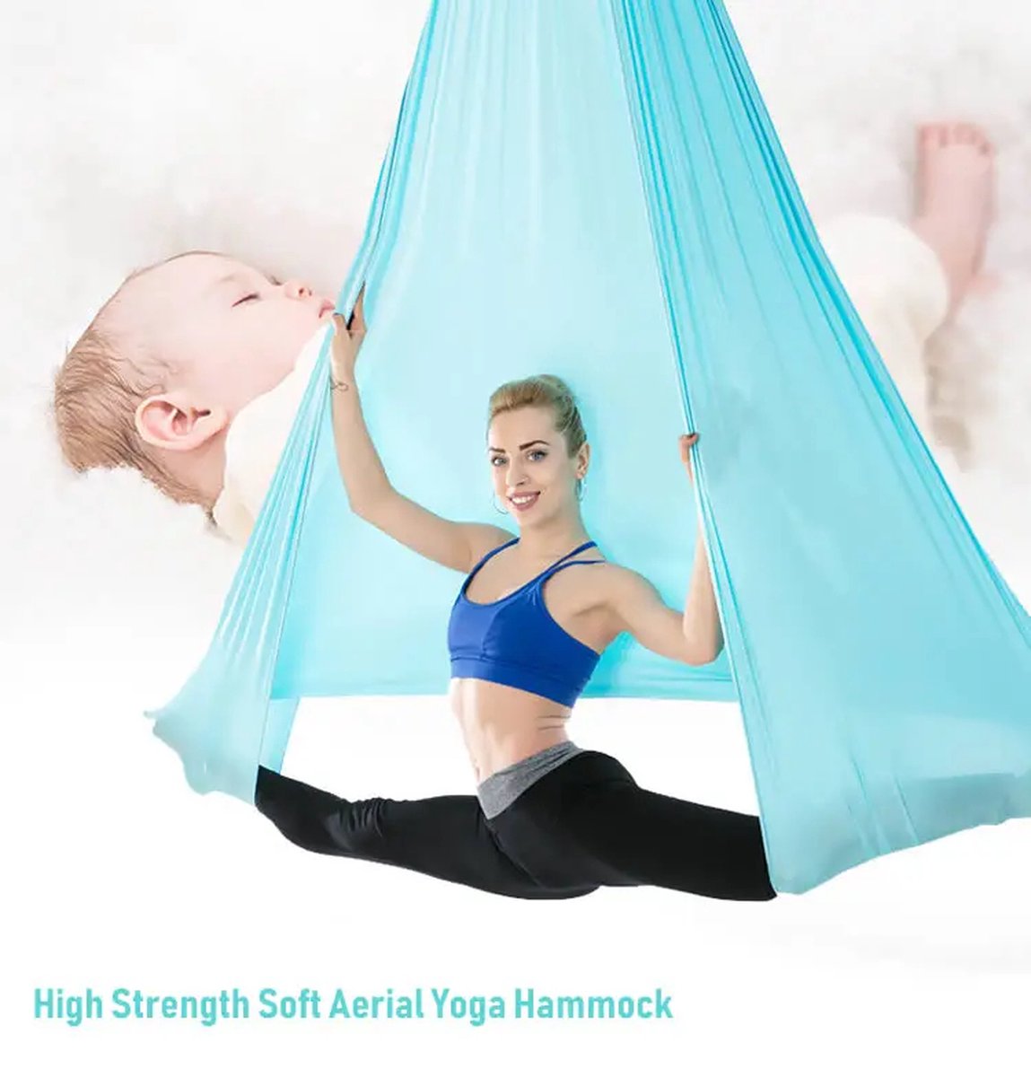 Hammock - Yoga Hammock - Yoga Cloth - Yoga Swing - Aerial Yoga - Aerial Hammock - Anti-Gravity - Gymnastics - For inversions - Green