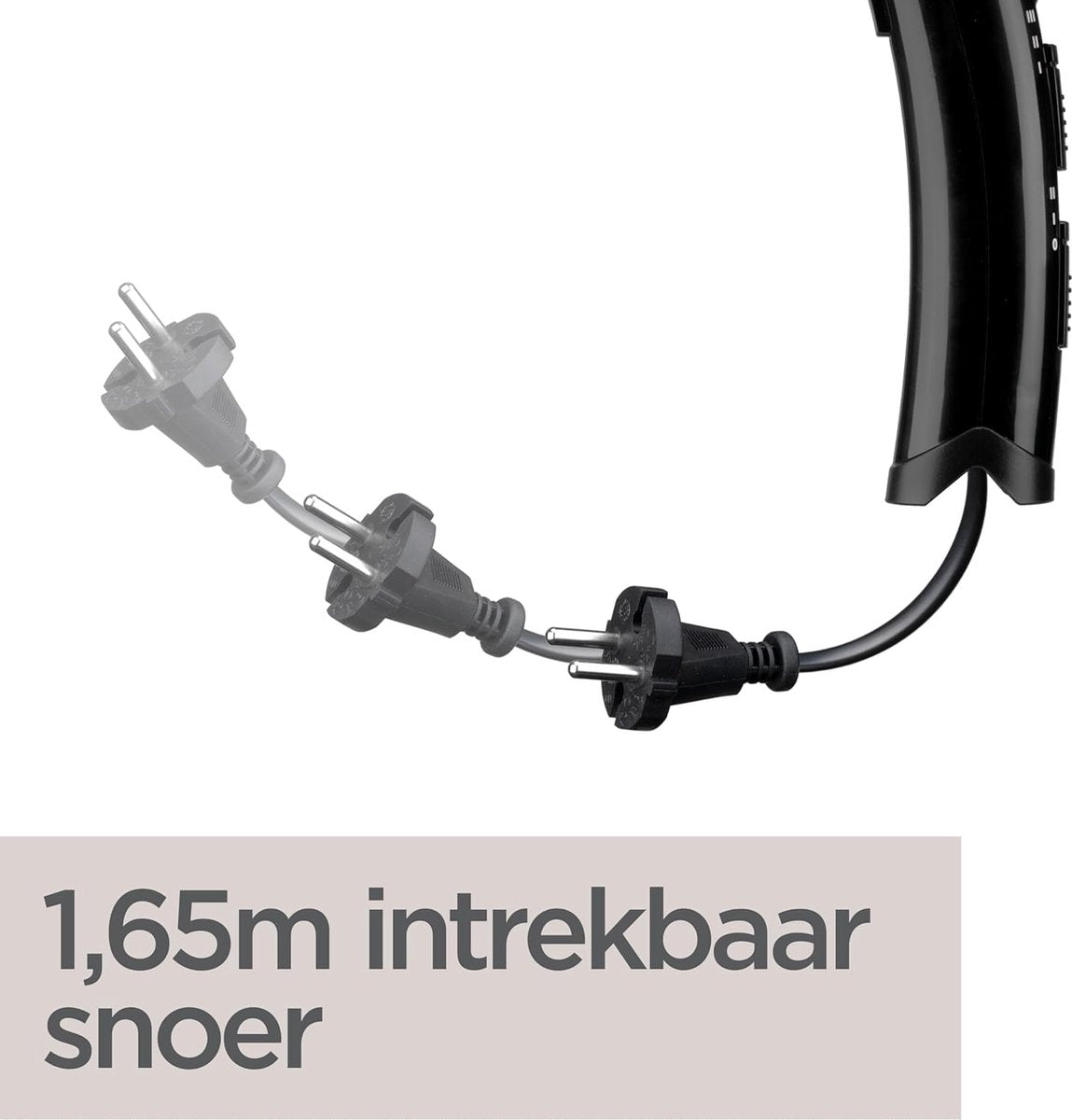 föhn - met ionische anti-frizz functie - 2000W - krullen - intrekbaar snoer - 3 temperatuurinstellingen - 2 snelheden - koelfunctie - zwart -
