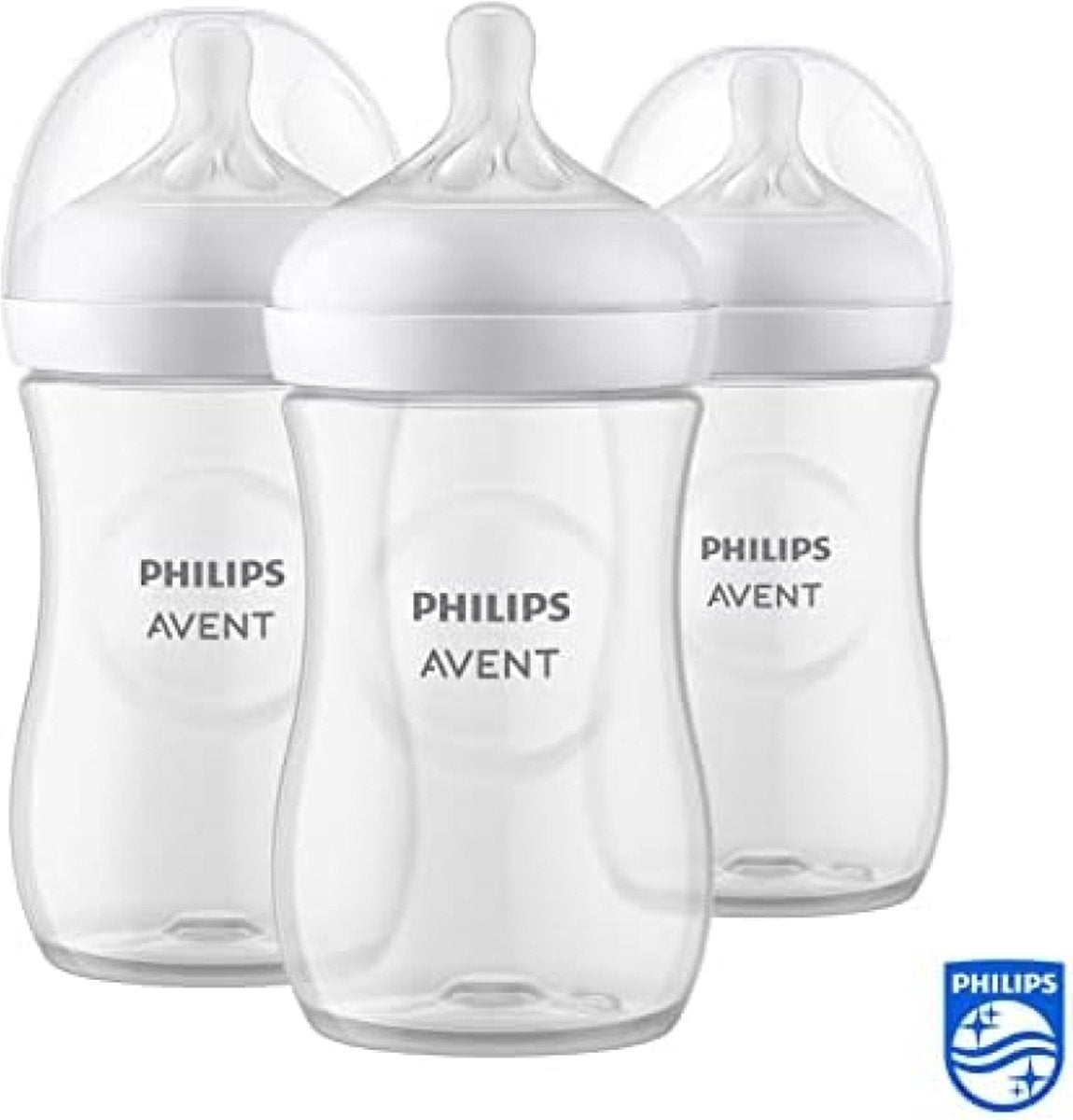Philips Avent Natural Response Baby Bottle - 3 260ml baby milk bottles for newborns and older babies, BPA-free, for 1 month and up (model SCY903/03)