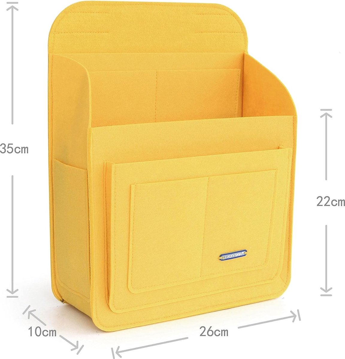 Felt multifunctionele organizer voor Fjällräven Classic 16L rugzak, 26 x 10 x 35 cm, geel