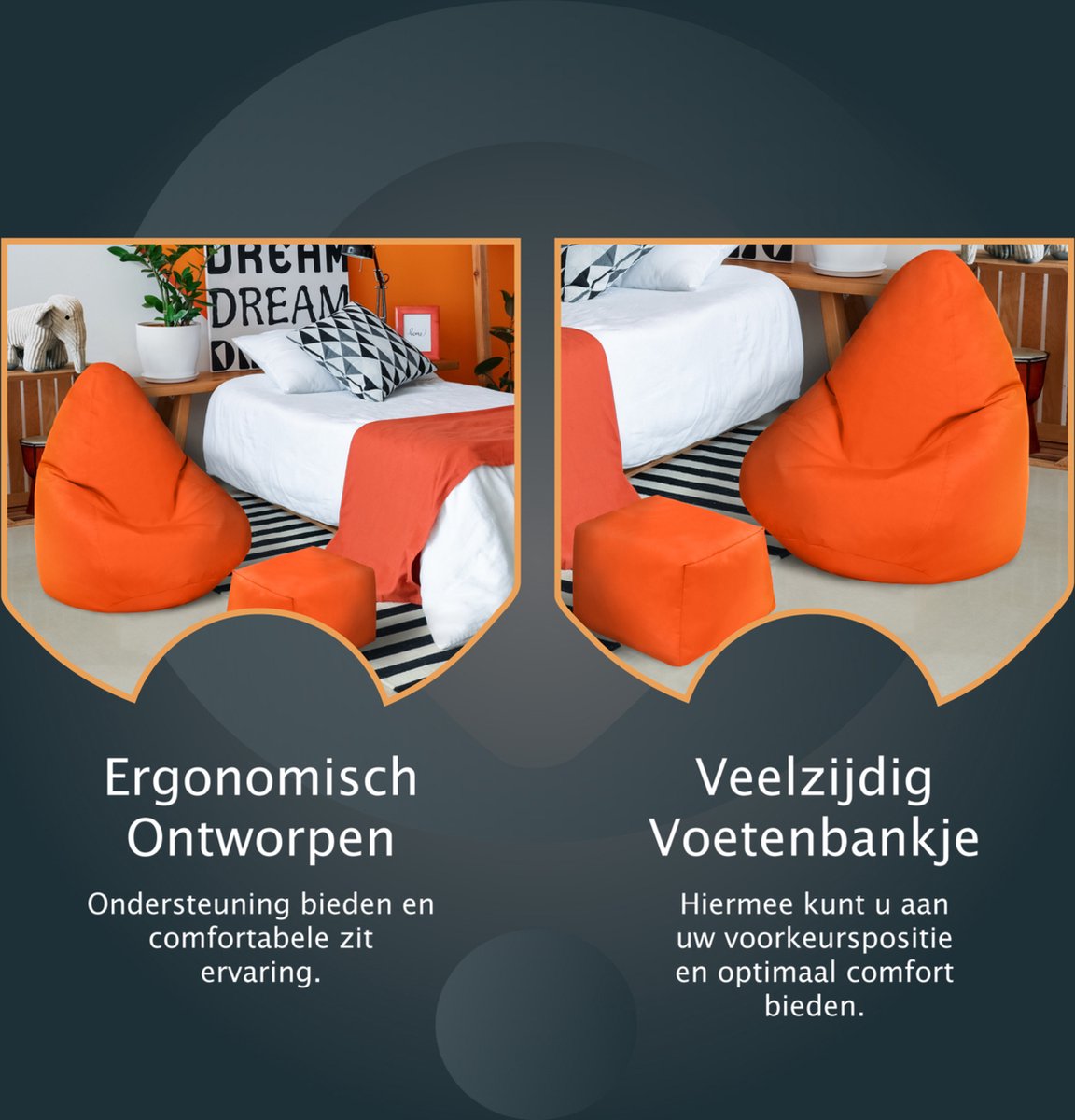 Bean Bag - High Back Kids Bean Bags - Children's armchair - Bean Bag Kids Playroom - Durable Gaming Bean Bag Chair with footrest - Indoor & Outdoor Bean Bag Lounge