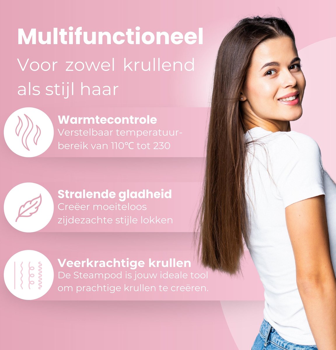 Steam Straightener - 4.0 - Steam Straightener Pod - Professional Hair Straightener - Curling Iron - Infrared Hair Straightener