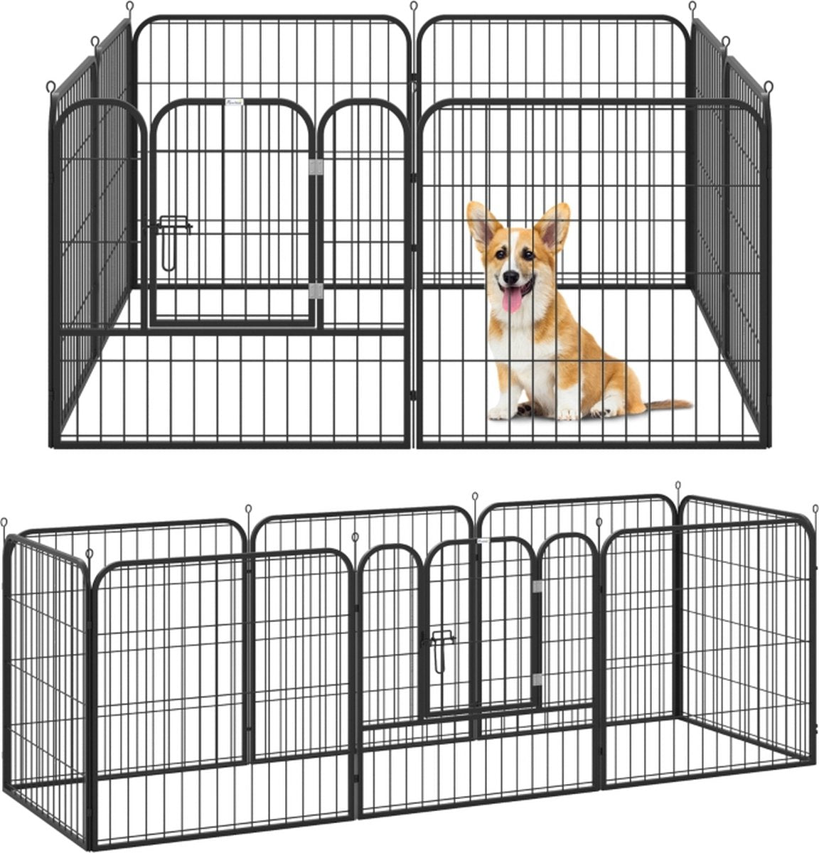 Dog run XL - Puppy run - Dog crate - Steel - 80 cm high - 640 cm circumference - Expandable